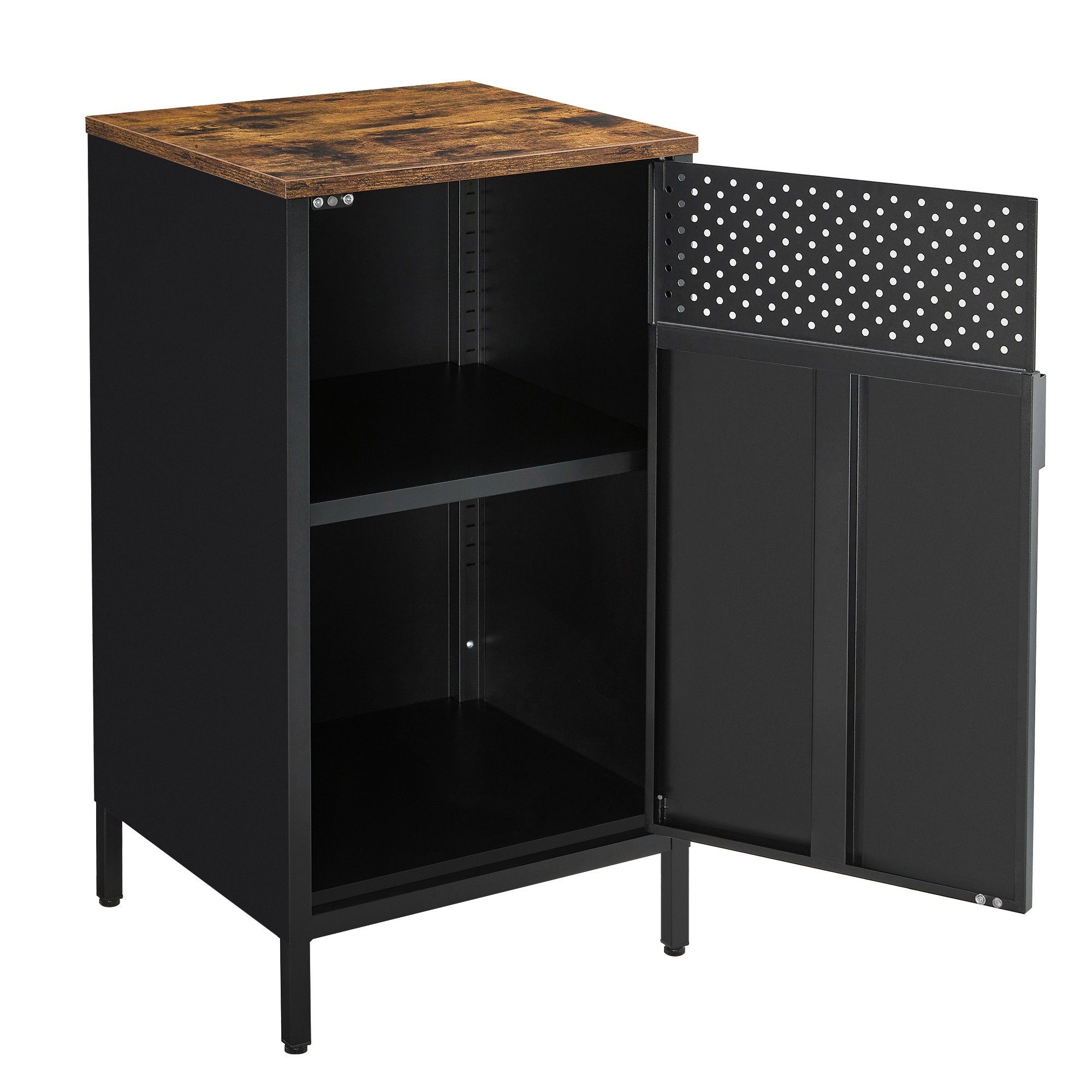 SONGMICS Aktenschrank Aktenschrank Küchenschrank, Metallschrank, Magnetverschluss verstellbare Einlegeböden, Stahlgestell – Bild 4 von 5