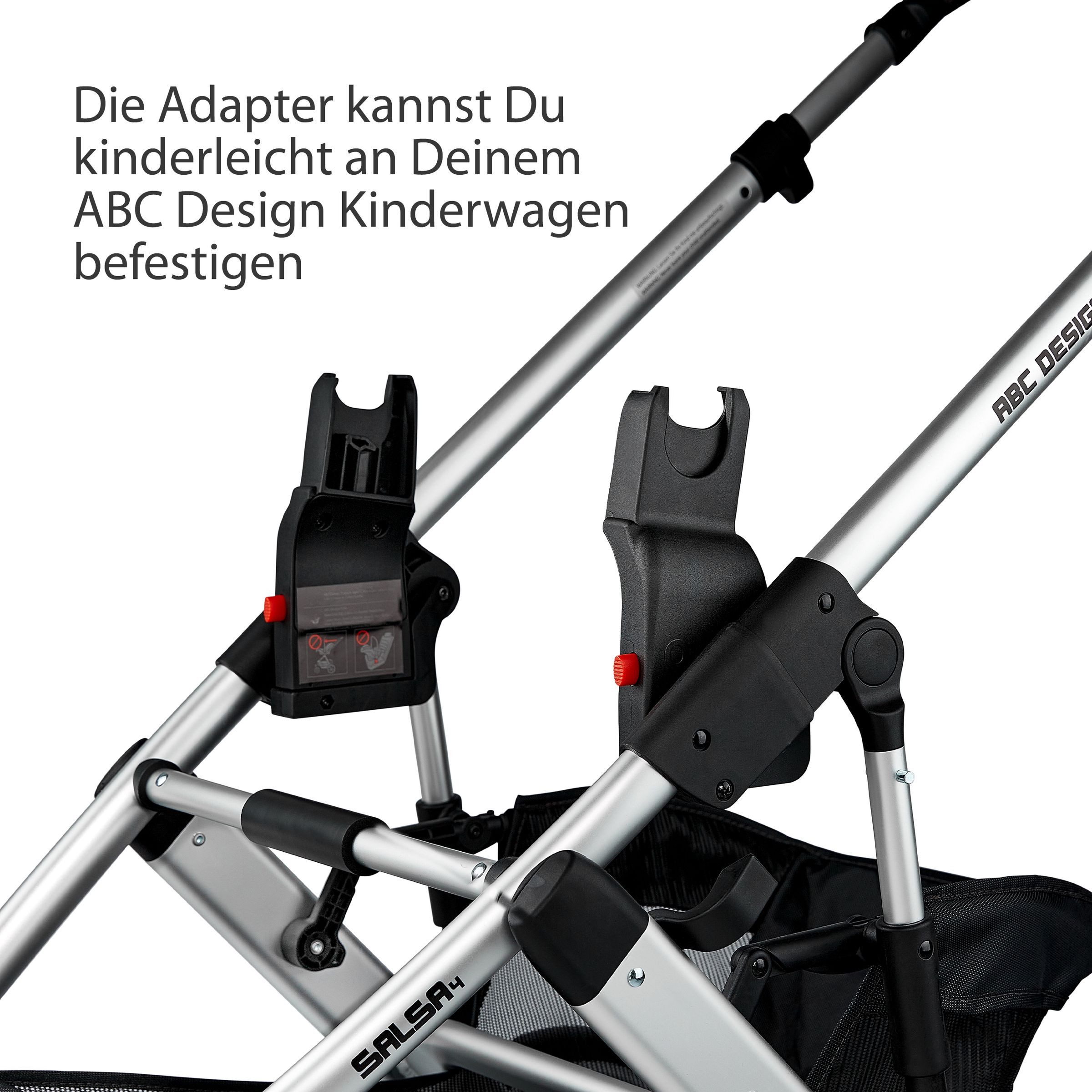ABC Design Adapter für Autositz Adapter für Salsa, Condor, Turbo, Tereno, Viper, Zoom, Samba, kinderleicht zu montieren, komfort, aus Kunststoff, ‎320 Gramm
