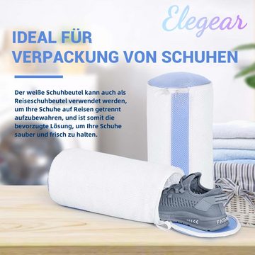 Elegear Schuhbeutel 2er Set (18x23cm) Wäschenetz für Schuh für Waschmaschine 21,6 cm (8,5 Zoll), Wäschebeutel mit Reißverschluss (360° Rundum-Reinigung)