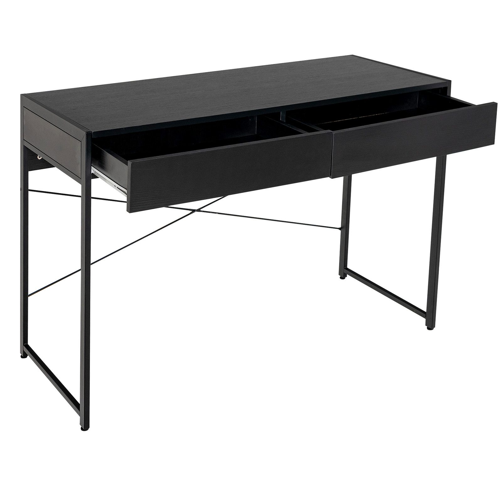 COSTWAY Schreibtisch, mit 2 Schubladen, 100kg belasbar, 112 x 48 x 76 cm günstig online kaufen