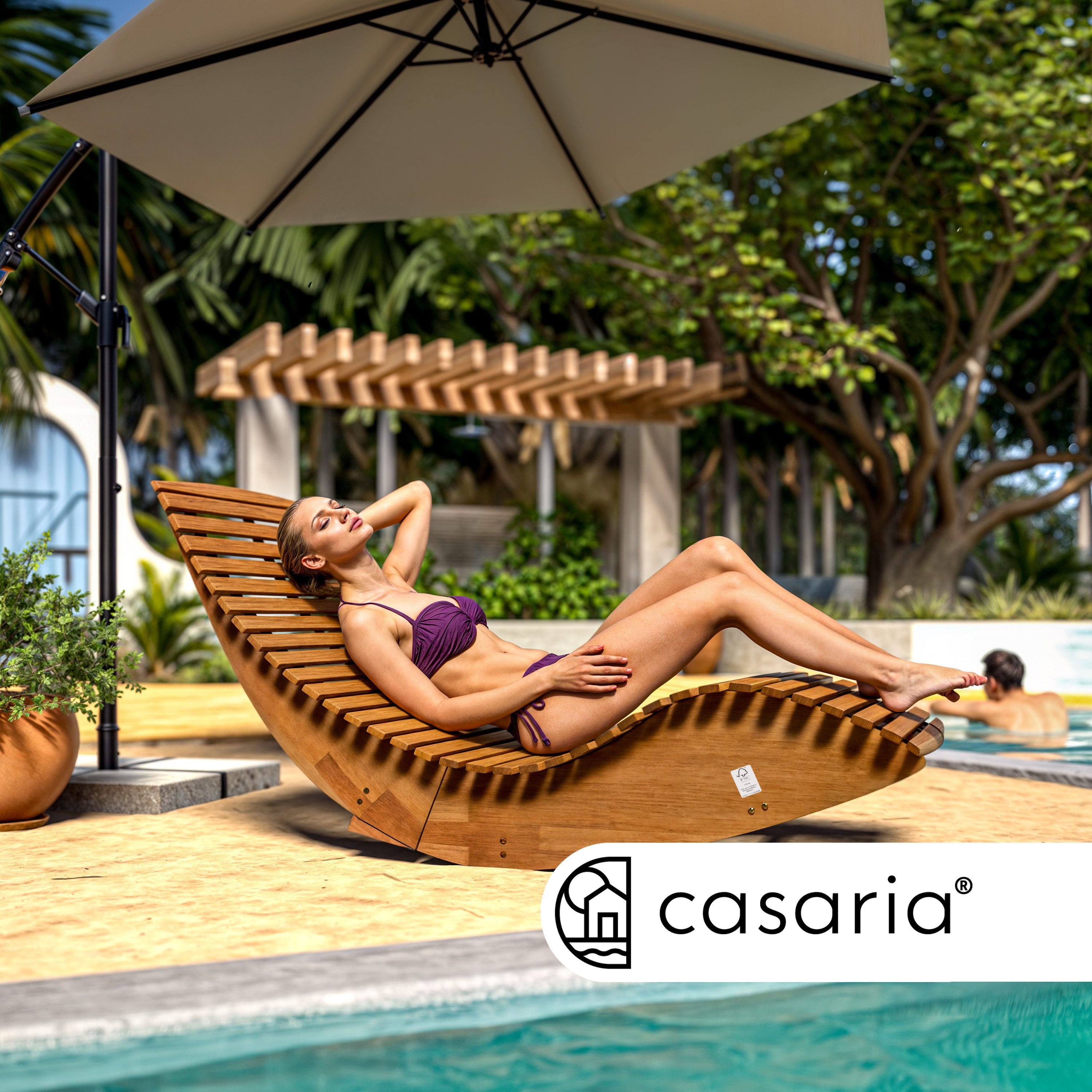 Casaria Gartenliege Braun, 2 St., Klappbar günstig online kaufen