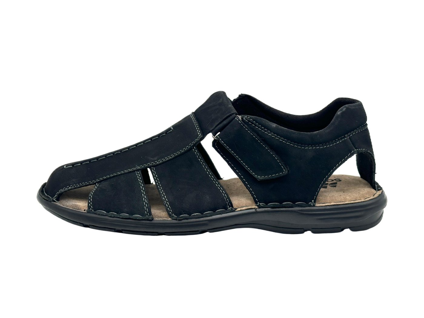 Nowaland Herren Echtleder Sandalen bequem Klettverschluss Sommer Sandale Echtleder, weiches Fußbett, flexibel und alltagstauglich
