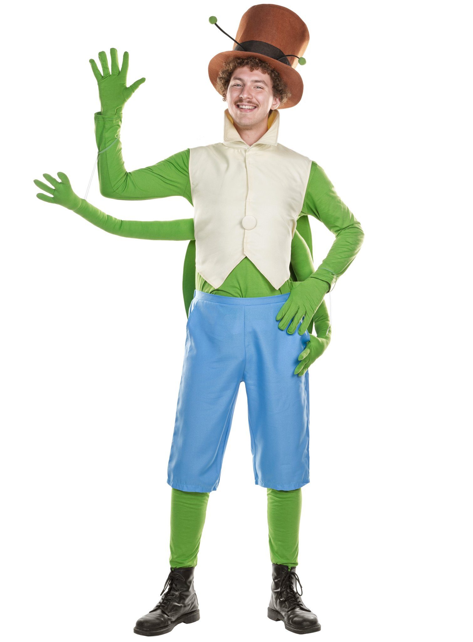 Maskworld Kostüm Biene Maja – Flip Grashüpfer Kostüm - Fasching, Offiziell lizenziertes Kostüm des freundlichen Grashüpfers aus der a