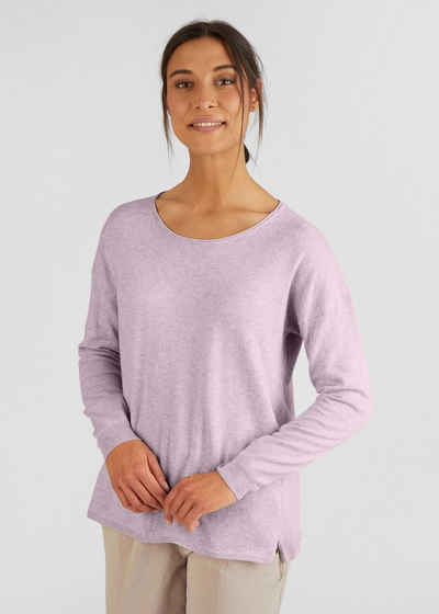 eve in paradise V-Ausschnitt-Pullover Greta mit überschnittenen Ärmeln