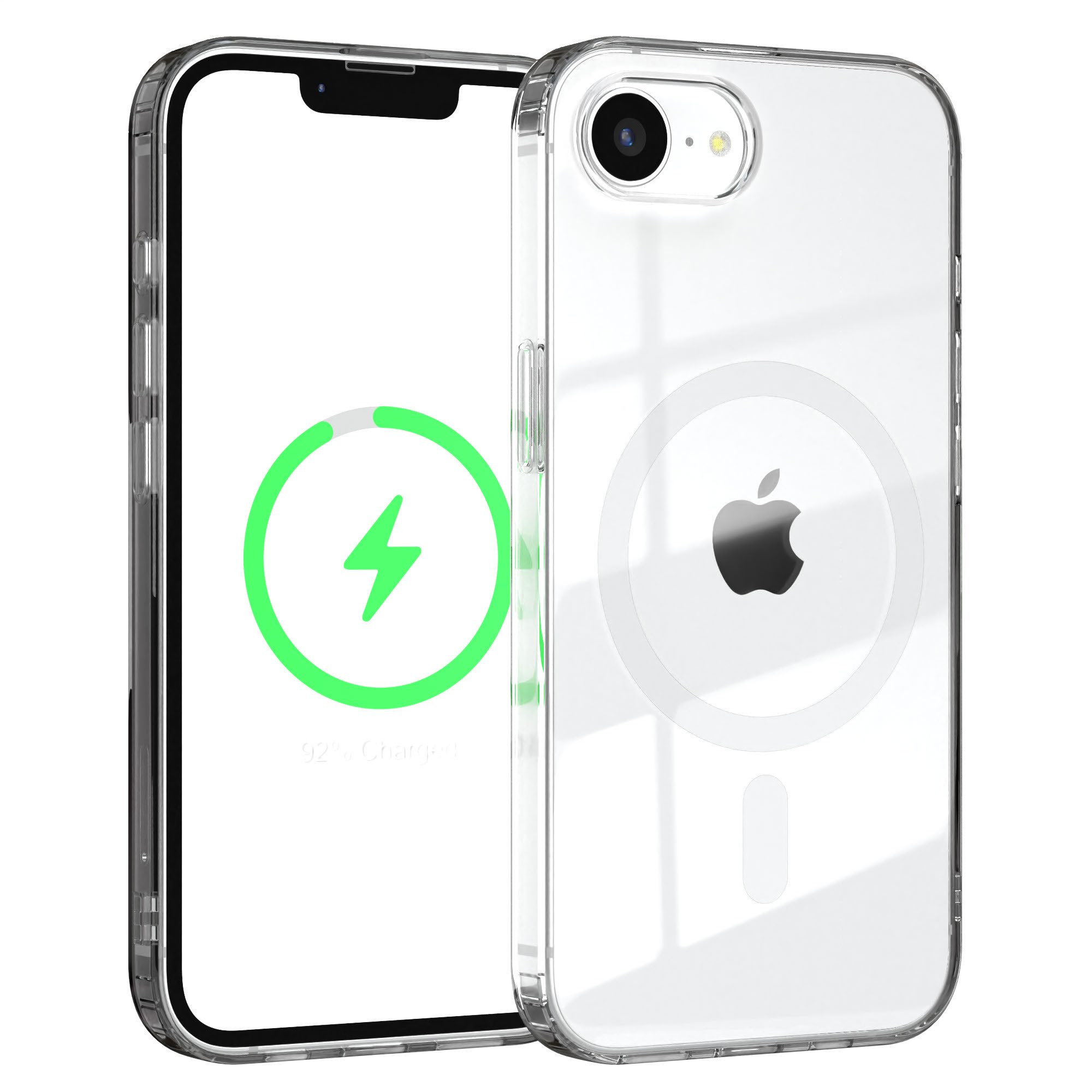 EAZY CASE Handyhülle Transparente Hülle mit MagSafe für iPhone 16e 6,1 Zoll, Back Cover, Bumper Case, Handy Schutzhülle Kameraschutz, Durchsichtig