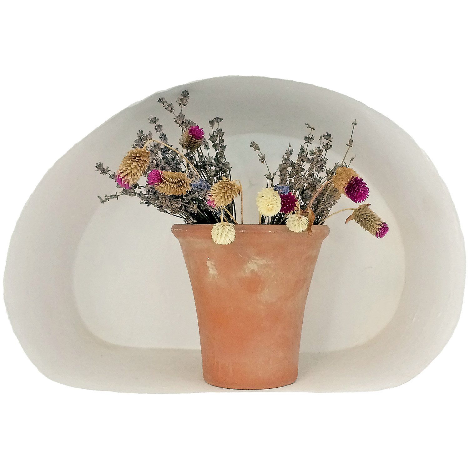 Tulup Wandtattoo 3D-Wandaufkleber Nische, Beige 3D-Wandsticker, Trockenblumen, Rustikales Blumenarrangement