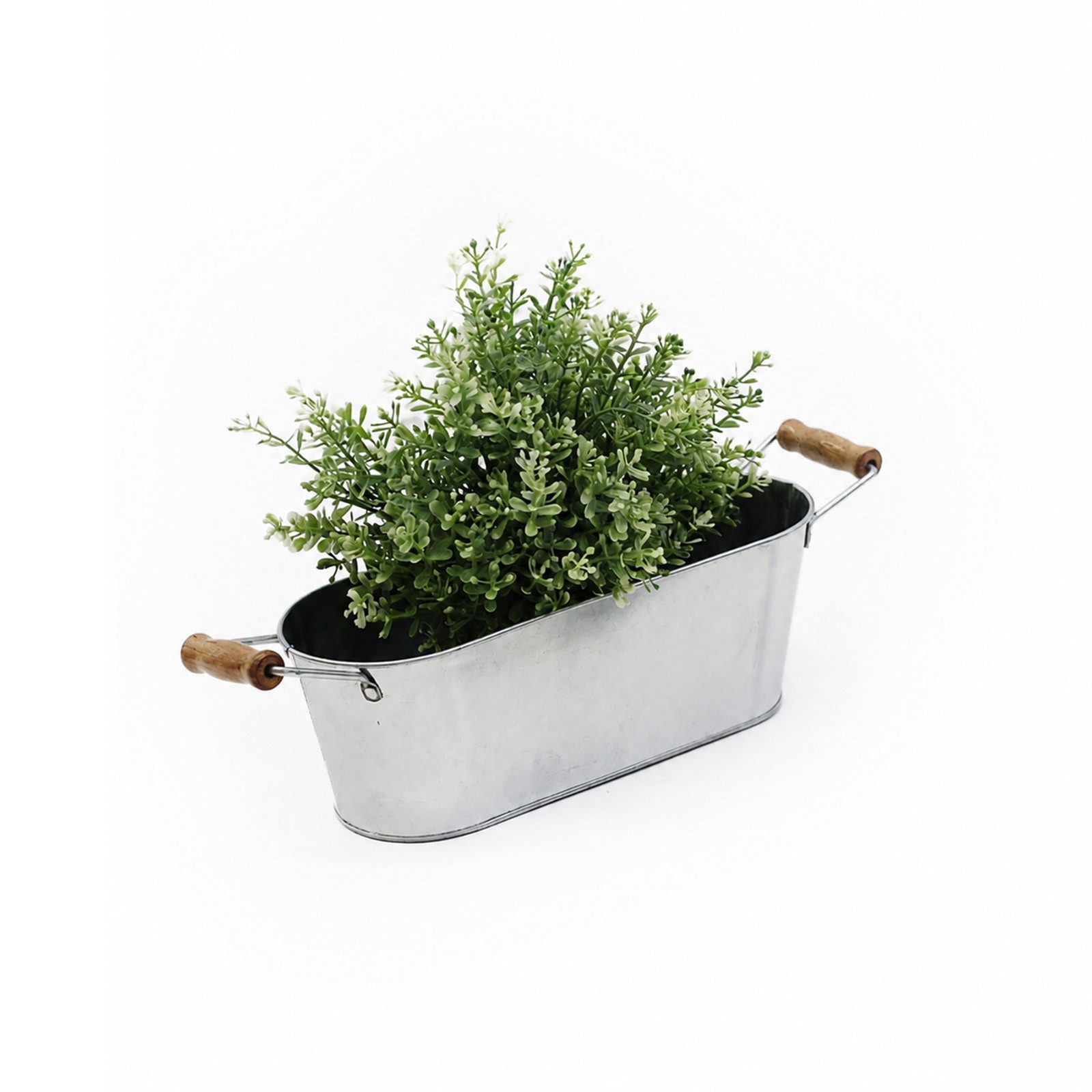 HTI-Living Pflanzschale Pflanzschale oval, 2er Set silber verchromt (2 St., 2x Zinkschale), Blumenkübel Zinkwanne Blumentopf Pflanztopf