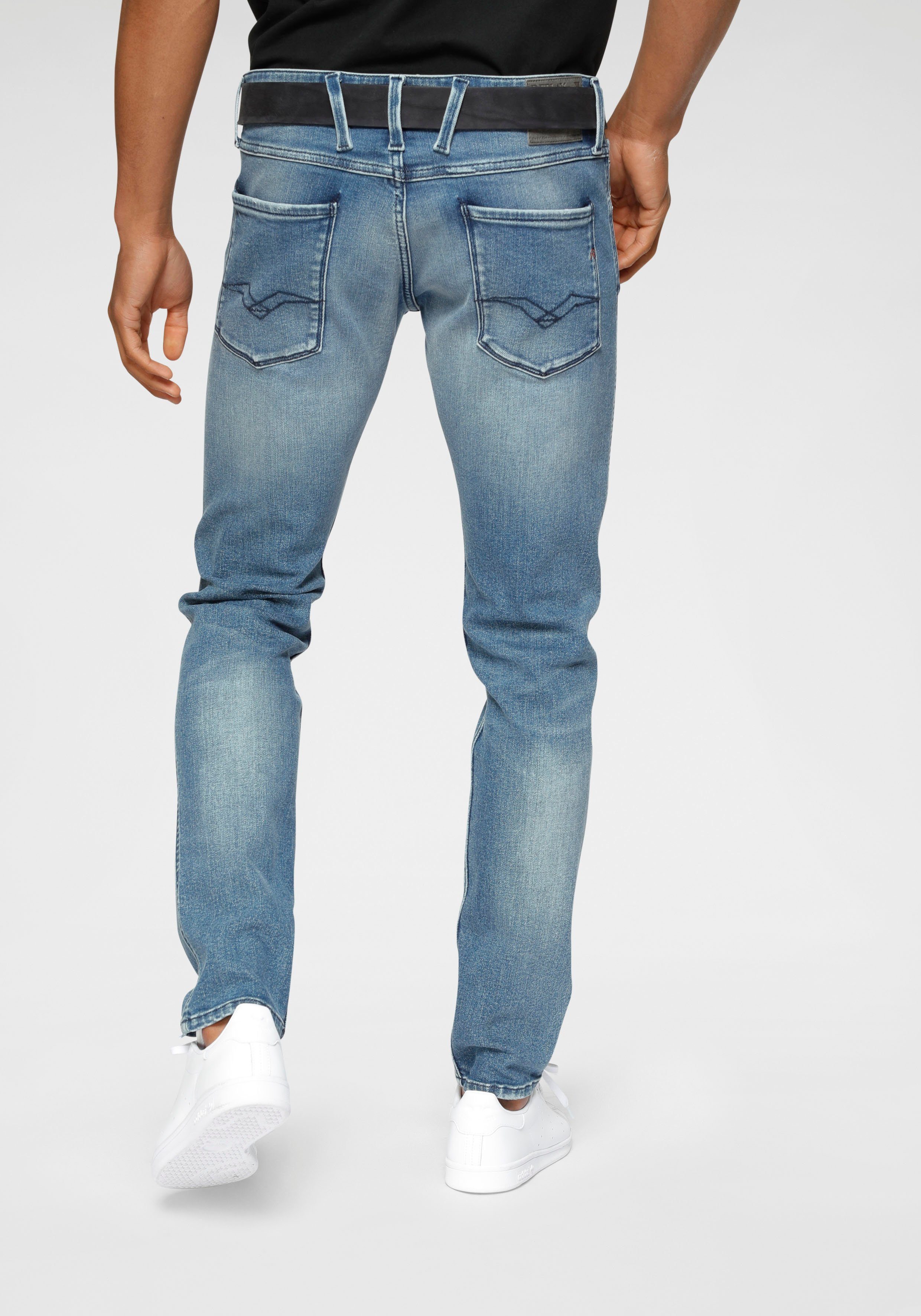 Replay Herren Jeans Anbass - Slim Fit - Blau - Medium Blue Denim günstig online kaufen