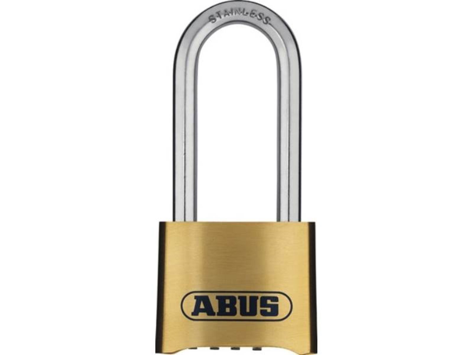 ABUS Vorhängeschloss ABUS 26607 2 Zahlenvorhangschloss 180IB/50 HB63 B/SB Schlosskörperbreite 52 mm M wetterbeständig · einstellbarer Zahlencode · Körper aus geschmiedetem Messing · Bügel aus Edelstahl 4-stelliger, individuell einstellbarer Code · Innenteile aus rostfreiem Ma