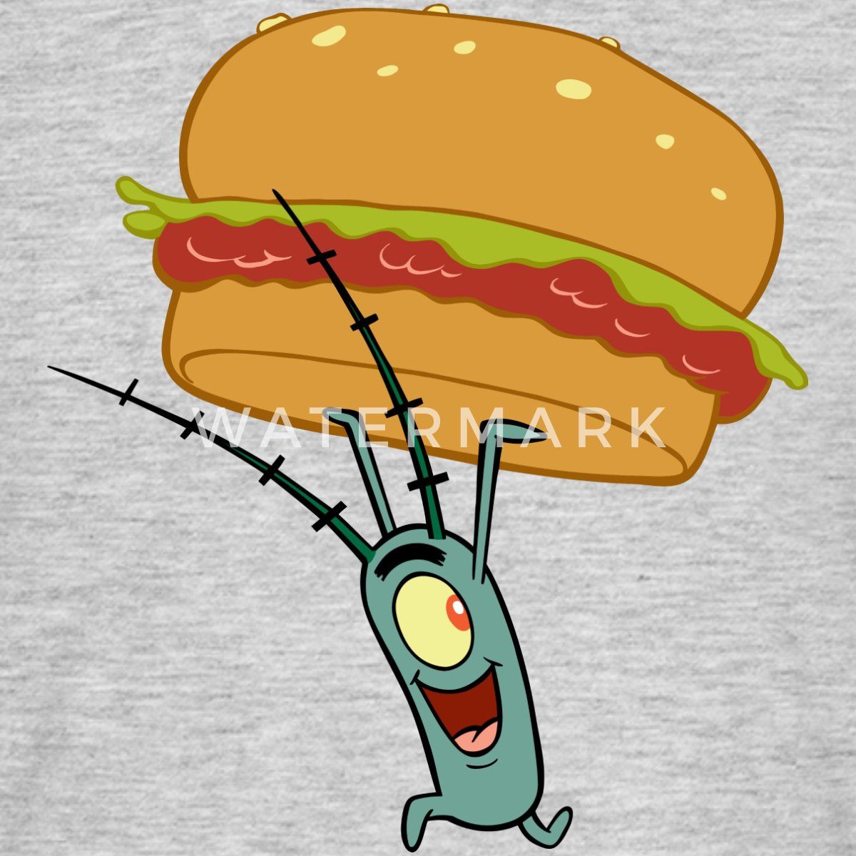 Spreadshirt T-Shirt Spongebob Schwammkopf Plankton Mit Hamburger Männer T-Shirt (1-tlg)