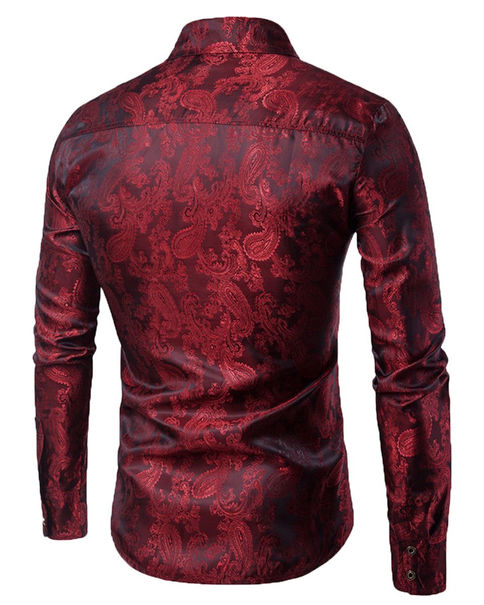 Allthemen Langarmhemd Herren Paisley Freizeithemd mit floralem Muster dünne günstig online kaufen