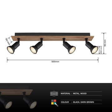 Globo Deckenleuchte Deckenleuchte Wohnzimmer Deckenlampe Schlafzimmer Deckenstrahler, 4 flammig, ohne Leuchtmittel, Lichtfarbe ist abhängig vom Leuchtmittel, Esszimmer, Deckenstrahler, Strahler, Deckenspots, Spots, Küche, Flur