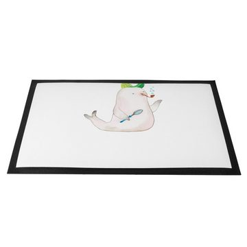 Fußmatte 60 x 90 cm Robbe Sherlock - Schwarz - Geschenk, Motivfußmatte, Türvor, Mr. & Mrs. Panda, Höhe: 0.3 mm, Attraktives Design