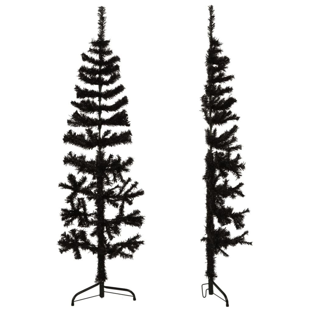 Weihnachtsbaum Schlank Schwarz cm Halb-Weihnachtsbaum 150 Künstlicher vidaXL Künstlicher Ständer