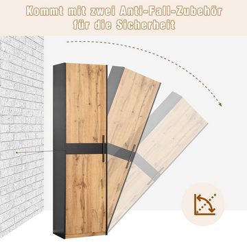 HAUSS SPLOE Kleiderschrank Garderoben-Set Flurgarderobe Garderobe Flurkleiderschrank (4-St., Stylishe Kompaktgarderobe mit 4 Kleiderhaken, Stangen und Ablage) Praktischer Set 4-teilig mit Spiegel und Sitzbank, Wandgarderobe