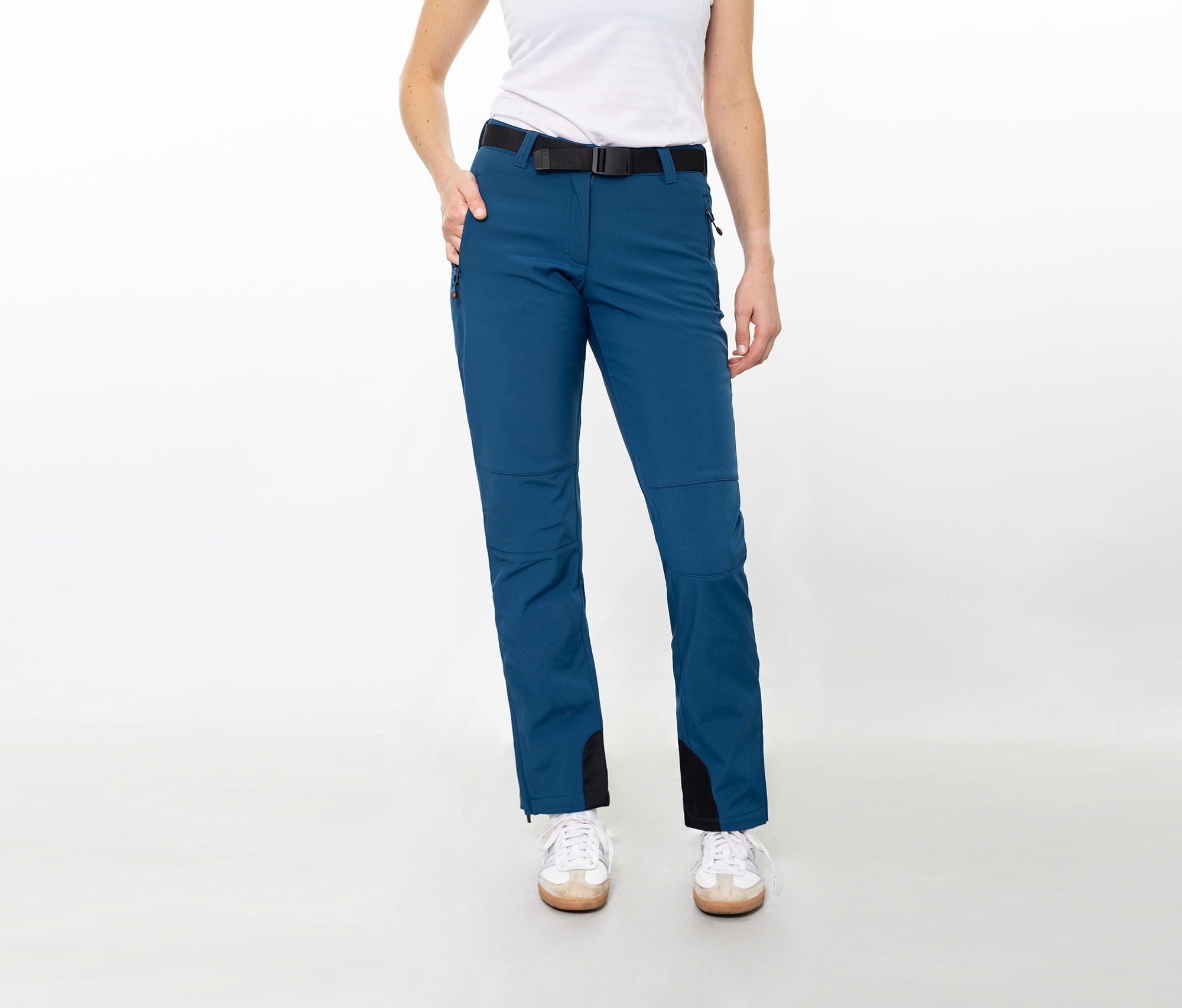 Bergson Outdoorhose MAILA Damen Winter Softshellhose, winddicht, warm, Kurzgrößen, schwarz