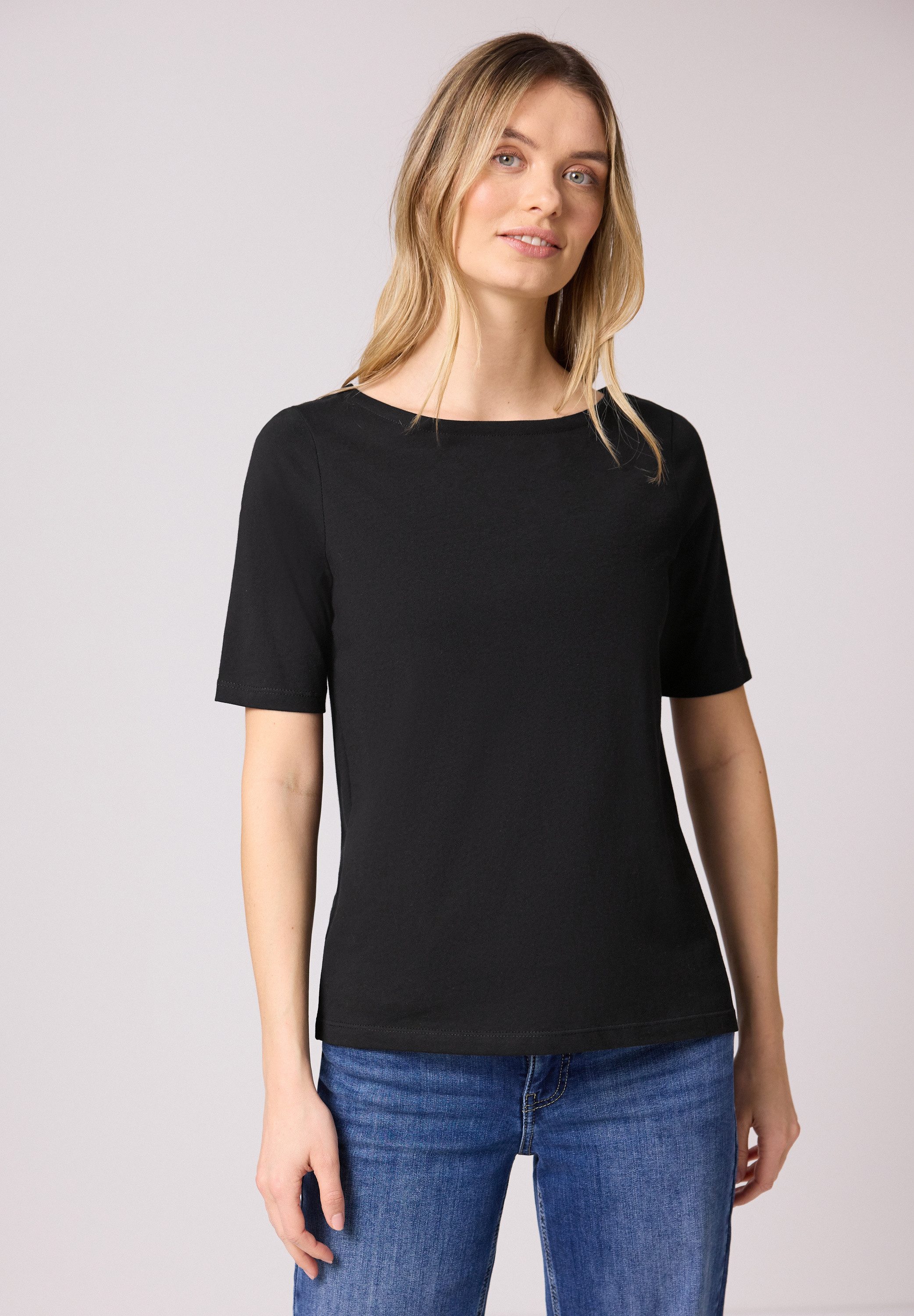 STREET ONE T-Shirt mit U-Boot-Ausschnitt