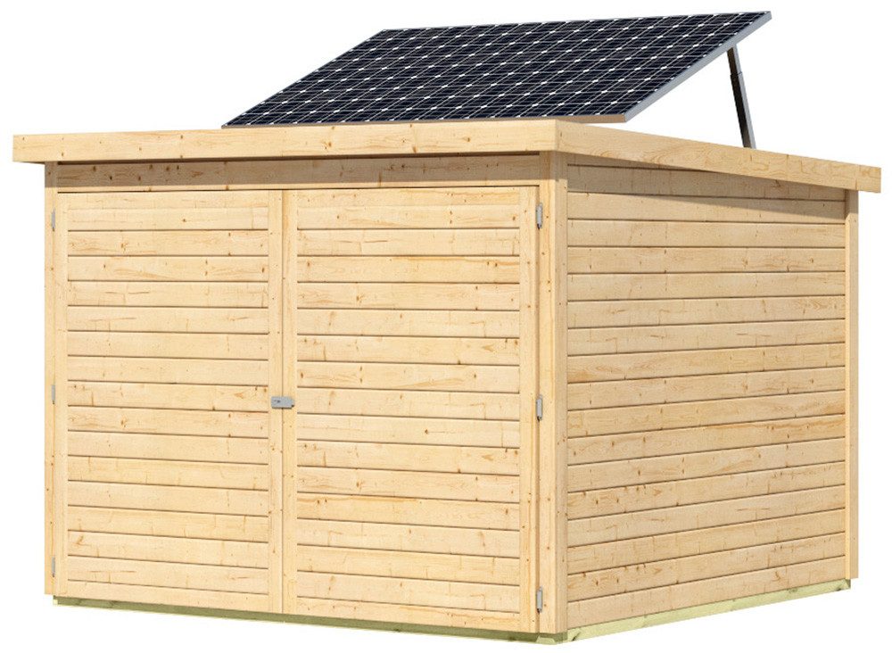 Thumbnail - Karibu Fahrradbox Fahrradgarage 4 Solar, in verschiedenen Farben, mit Solarkit, BxTxH: 212,5x216,5x167 cm