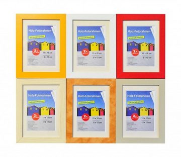 BURI Bilderrahmen Holz-Fotorahmen 13x18cm 2er Pack versch. Farben Bilderrahmen Rahmen Bi