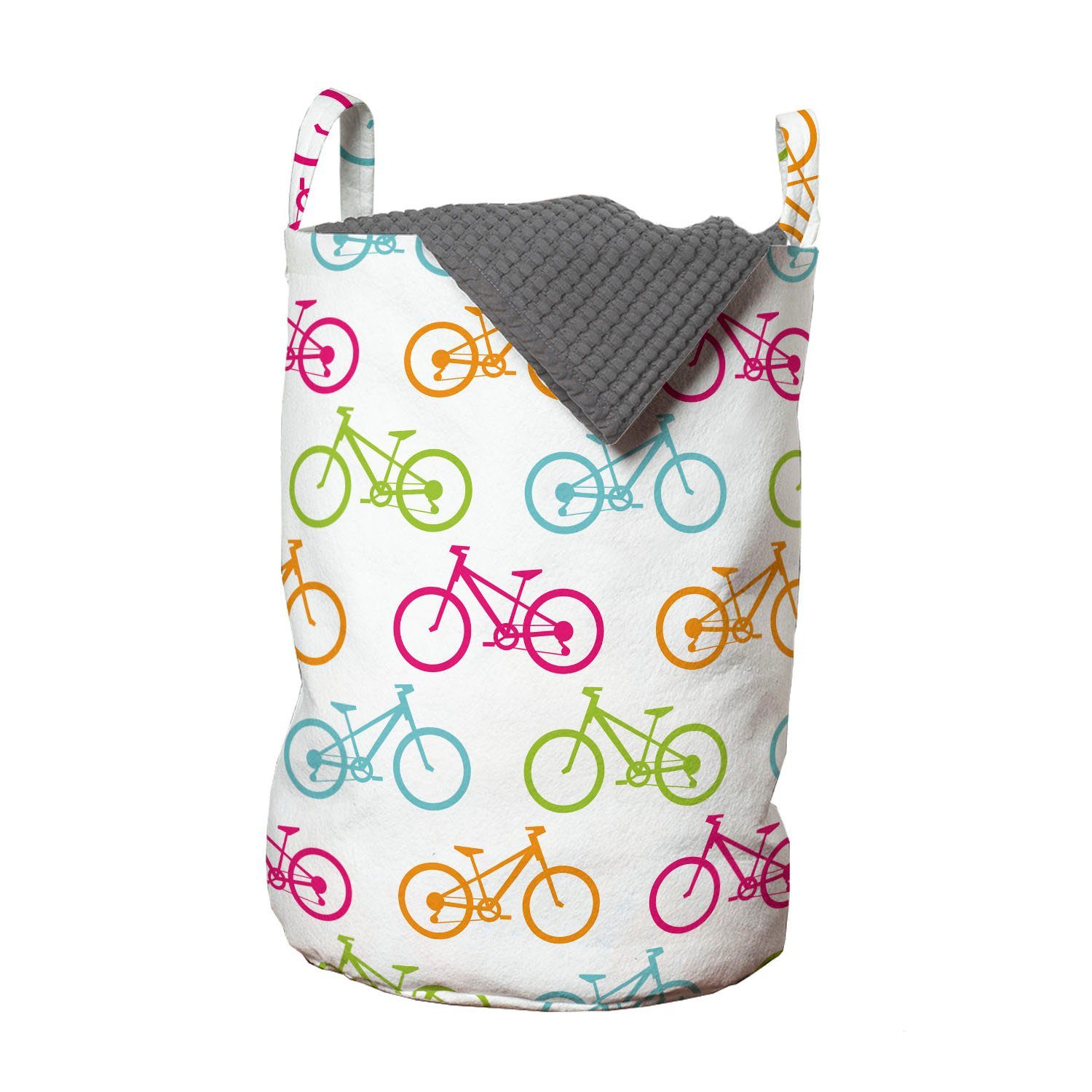 Abakuhaus Wäschesäckchen Wäschekorb mit Griffen Kordelzugverschluss für Waschsalons, Fahrrad Verschiedene Farbige Bikes