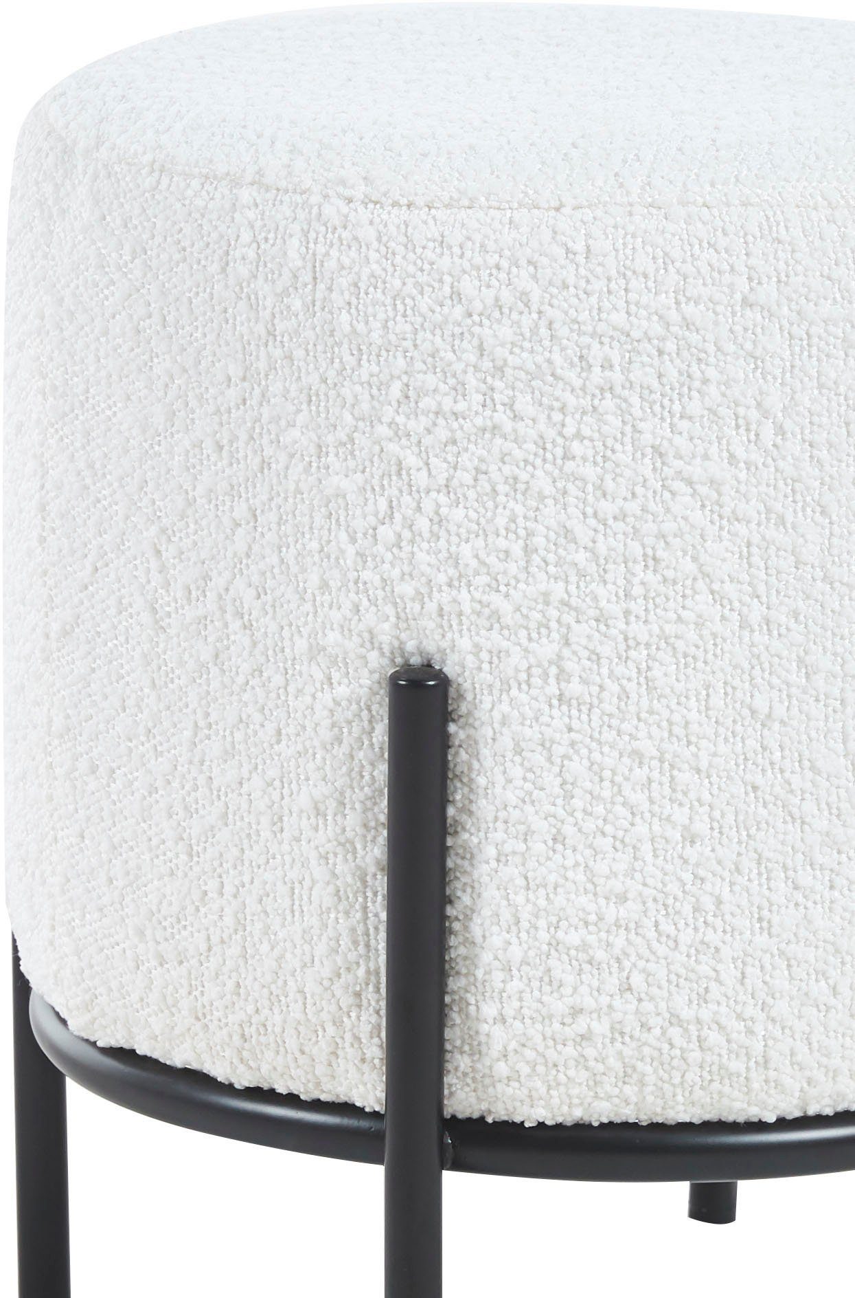 schwarzem Polsterhocker, aus SalesFever Metall mit Design-Gestell