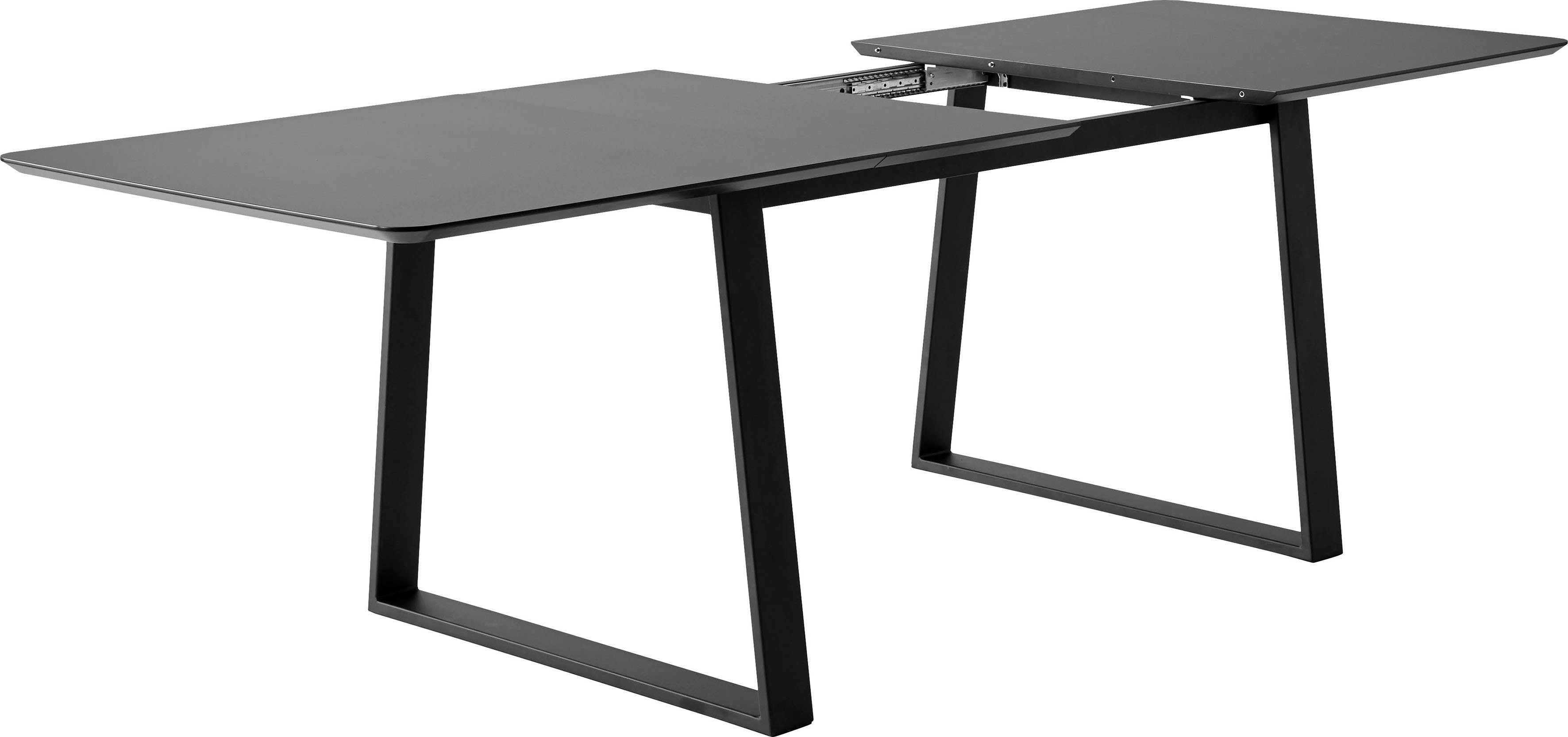 Tischplatte Hammel abgerundete Einlegeplatten Hammel, by Metallgestell, 2 Esstisch Furniture Meza MDF, Schwarz Trapez