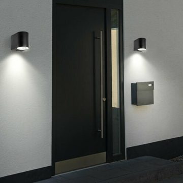 LETGOSPT Außen-Wandleuchte LED Wandlampe aussen, Downlight GU10, Außenlampe, Warmweiß, mit Einstellbar Abstrahlwinkel, 3W IP65 Up Down Wandbeleuchtung