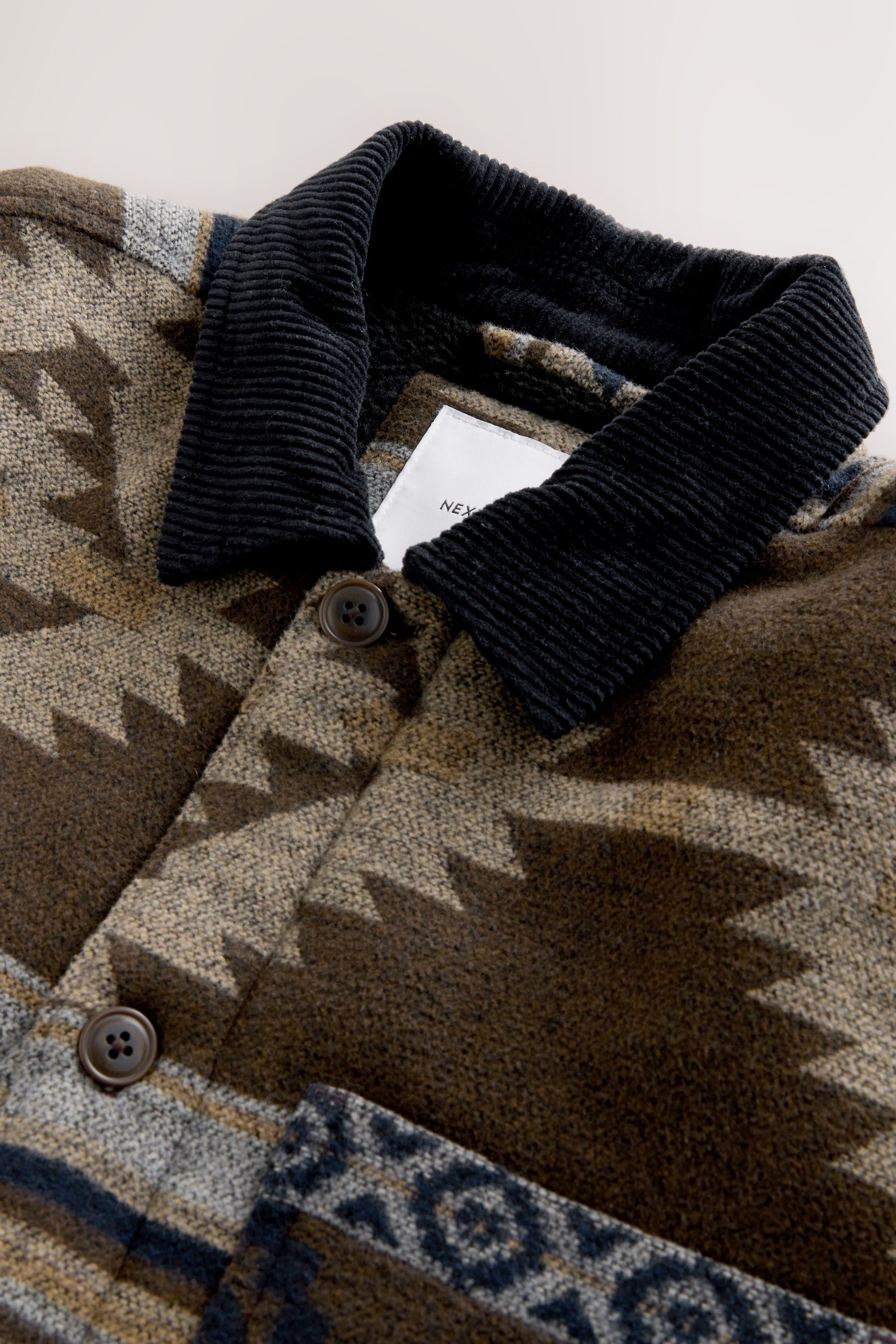 Next Hemdjacke Hemdjacke im Navajo-Stil mit Borgfutter (1-St)