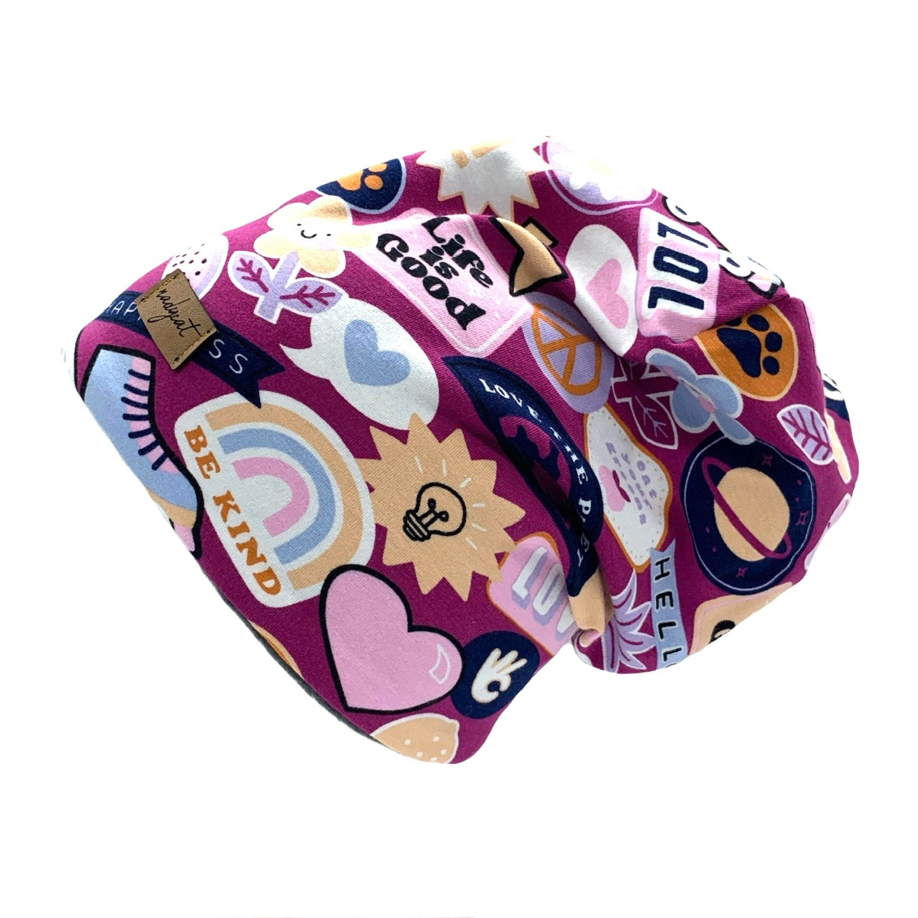 nadycat Beanie LOVE & PEACE pink (2-St., Beanie mit passendem Loop) handgefertigt aus der Lausitz