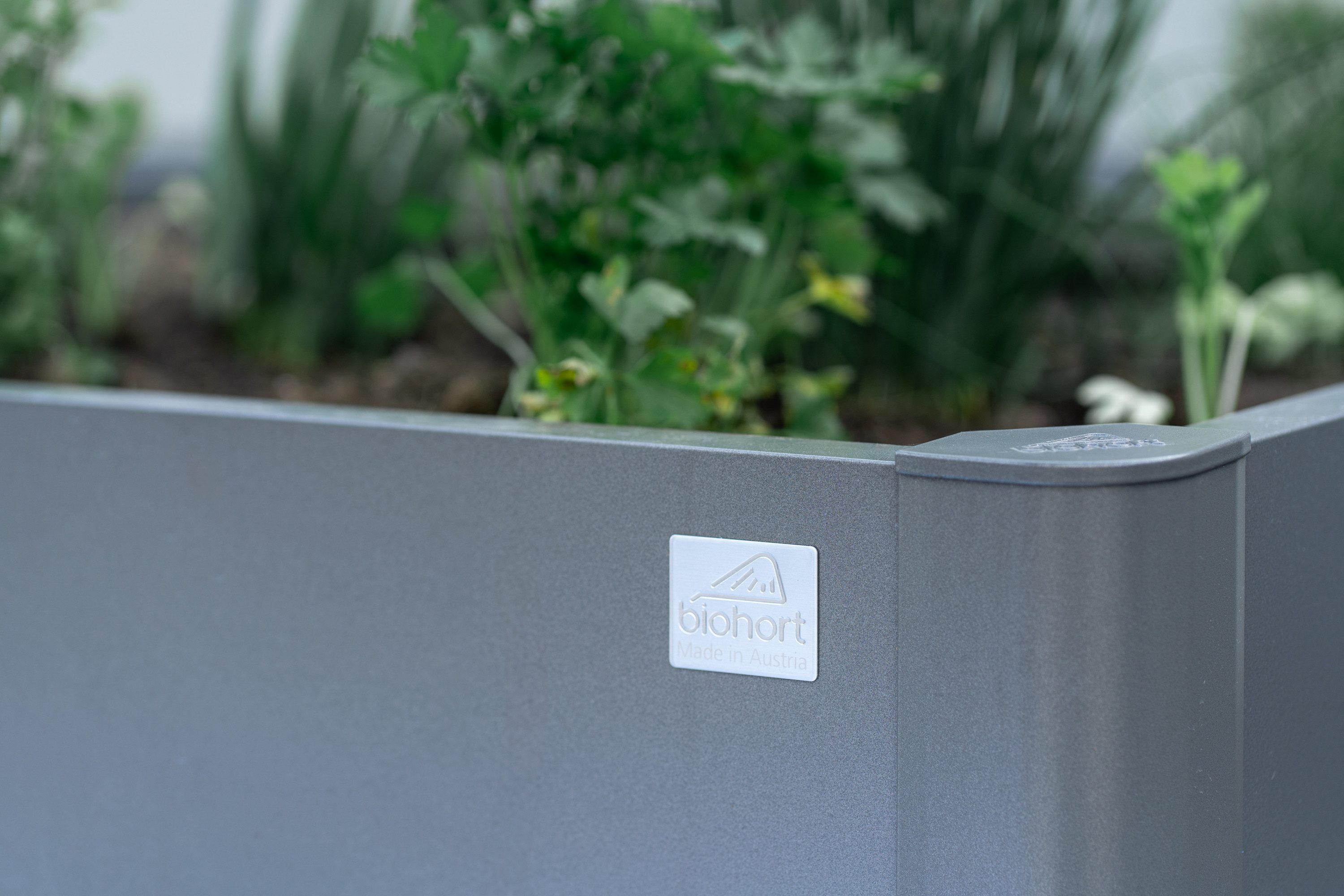 Biohort Hochbeet 1x1 silber-metallic, 102x102x77 cm, extrem langlebig, aus Metall