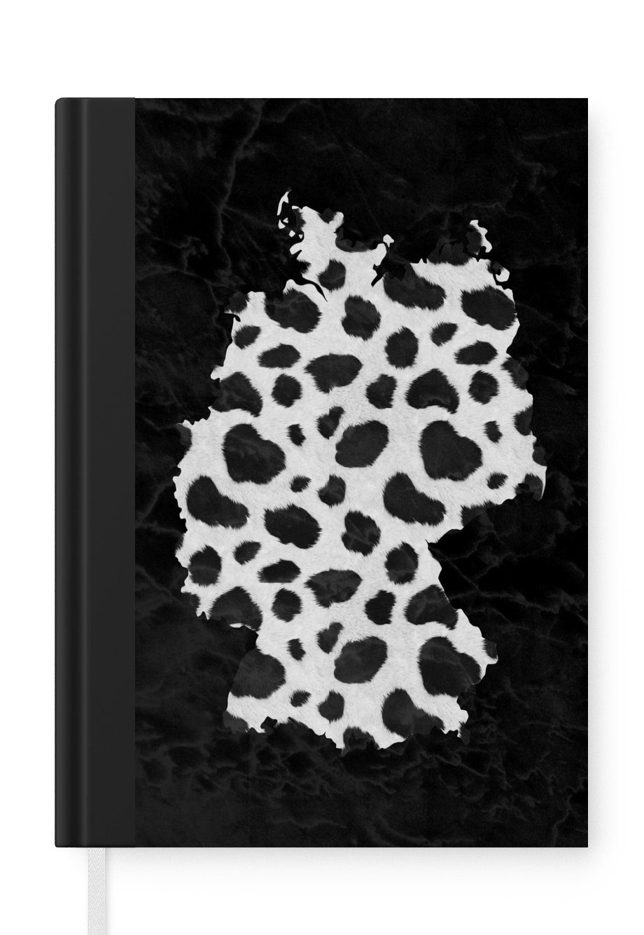 MuchoWow Notizbuch Karte - Deutschland - Pantherdruck, Journal, Merkzettel, Tagebuch, Notizheft, A5, 98 Seiten, Haushaltsbuch