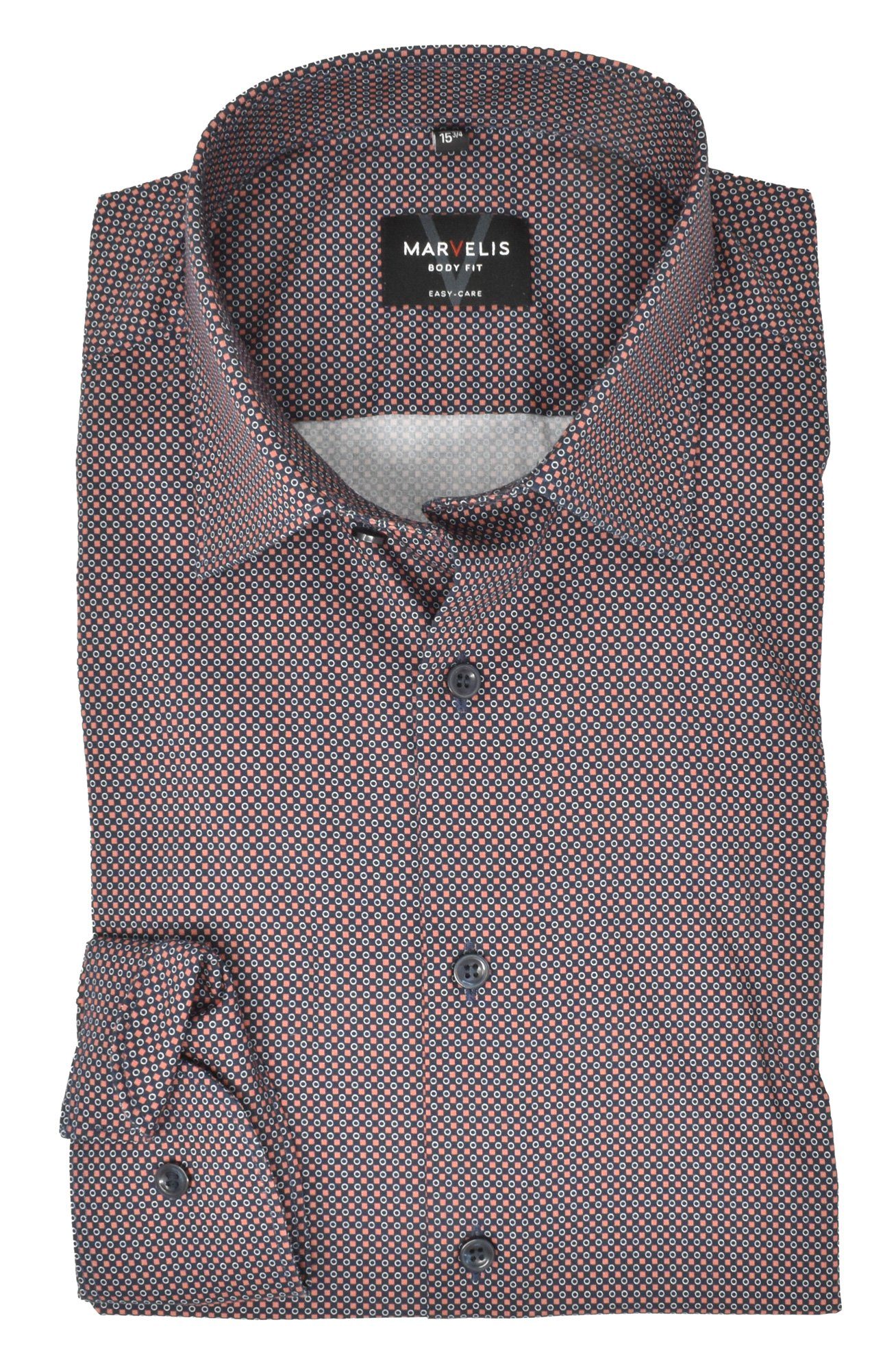 MARVELIS Businesshemd BODY FIT ELA - Businesshemd enge, taillierte Schnittführung