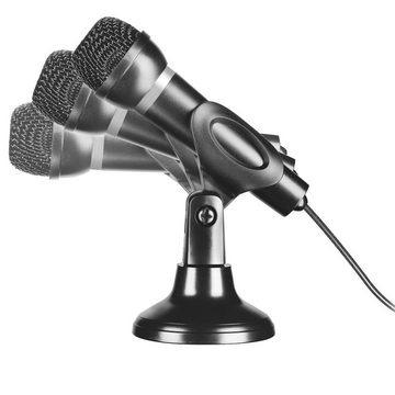 Speedlink Mikrofon CAPO 3,5mm Klinke Tisch-Mikrofon Hand-Mikrofon, Standfuß, 3,5mm Klinke, Stummschalter, 2m Kabel, für HiFi PC etc.