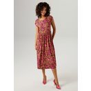 Aniston CASUAL Sommerkleid mit farbharmonischem, grafischen Rosendruck
