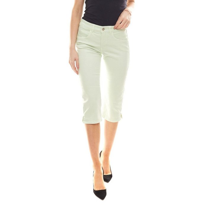 MAC Caprijeans MAC Clean Capri-Jeans schöne Damen Stretch-Hose Freizeit-Hose mit schmalem Schnitt Hellgrün