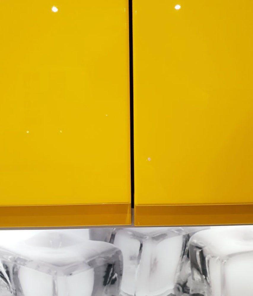 2-türig wählbar Korpusfarbe blassgrün Klapphängeschrank Florence und Front- 6021 Hochglanz RAL 90cm grifflos Feldmann-Wohnen (Florence)