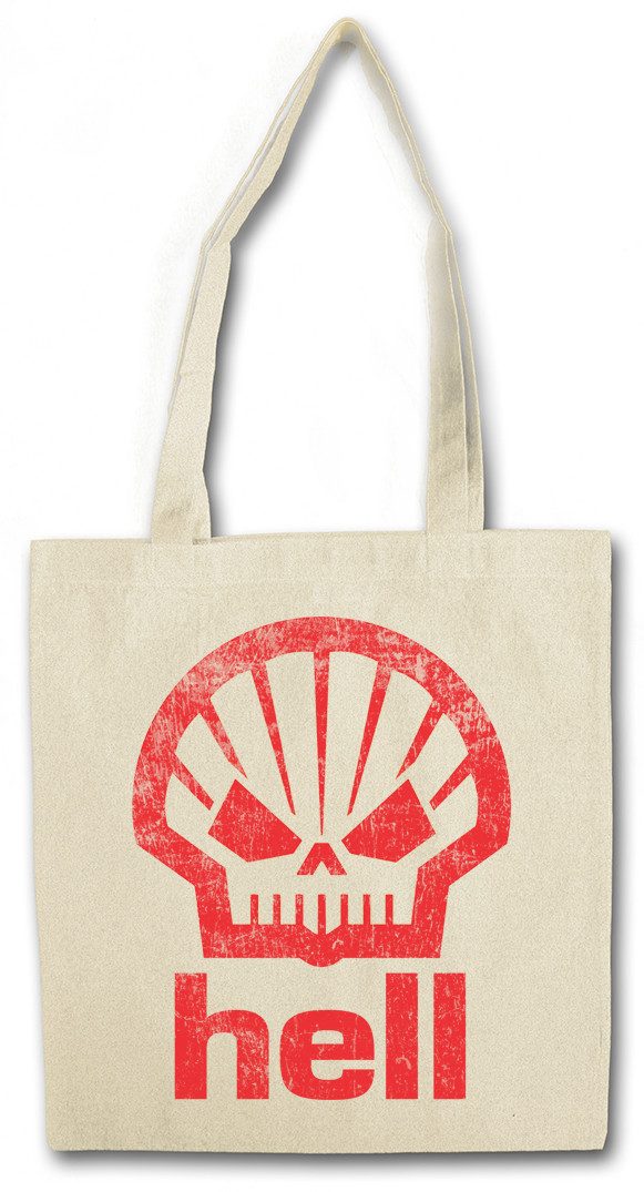 Urban Backwoods Beuteltasche Shell Hell Stofftasche Tankstelle Hölle Fun Devil Teufel Racing Car (1-tlg), Tuning Shop Mechaniker Werkstatt