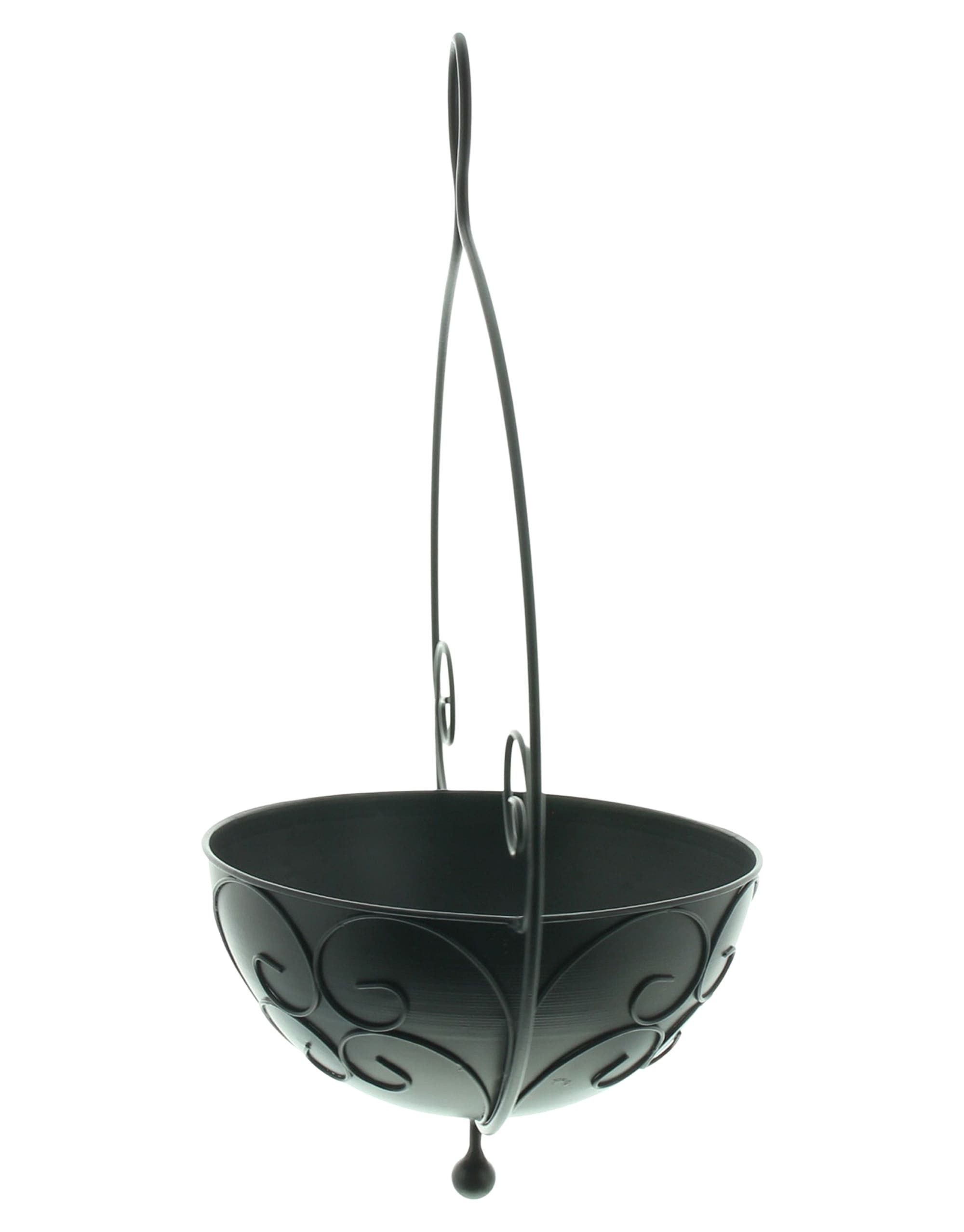 Dekoleidenschaft Blumenampel "Ranken" Metall schwarz Ø 20cm Hängeampel für Zimmerpflanzen Hängetopf – Bild 4 von 5