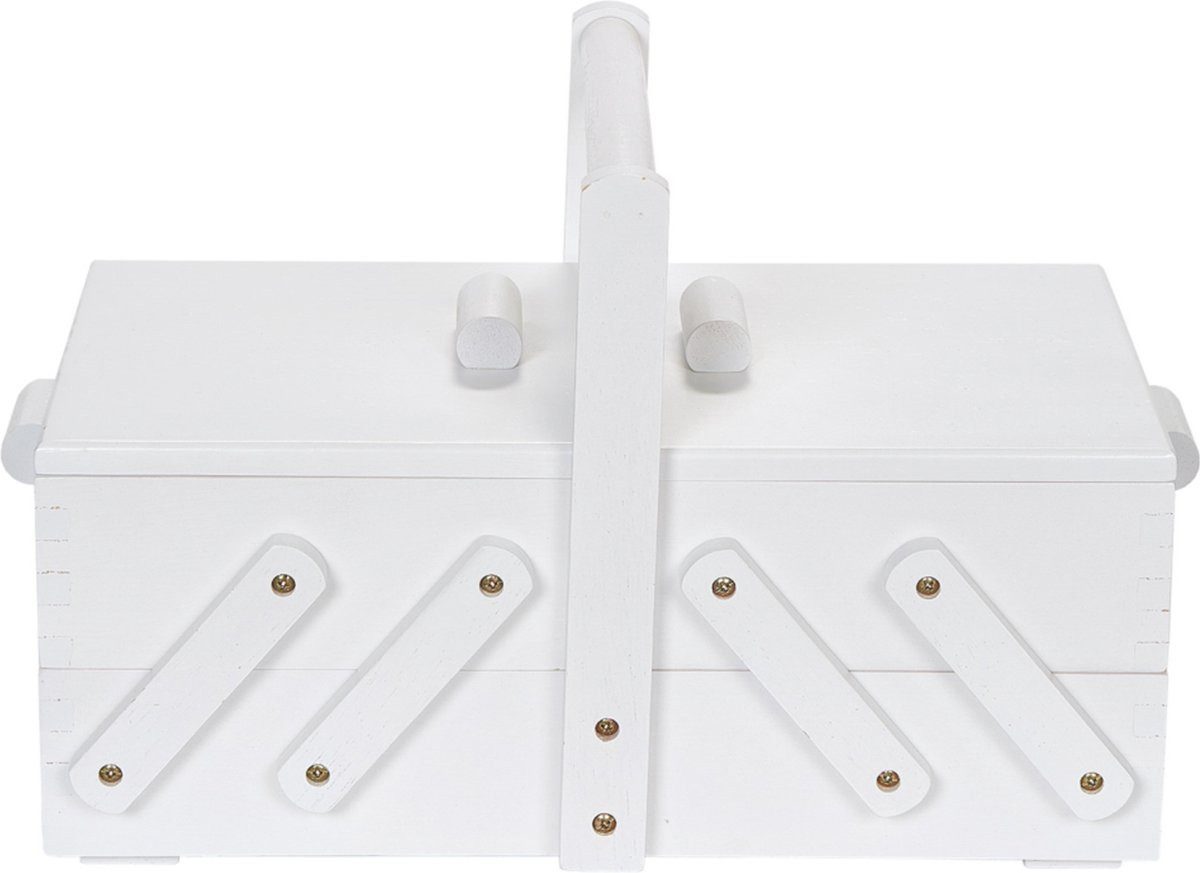 Prym Holzkiste Naaibox Holz S weiss (1 St., 1-tlg), mit Holzhandgriff, einfarbig, weiß