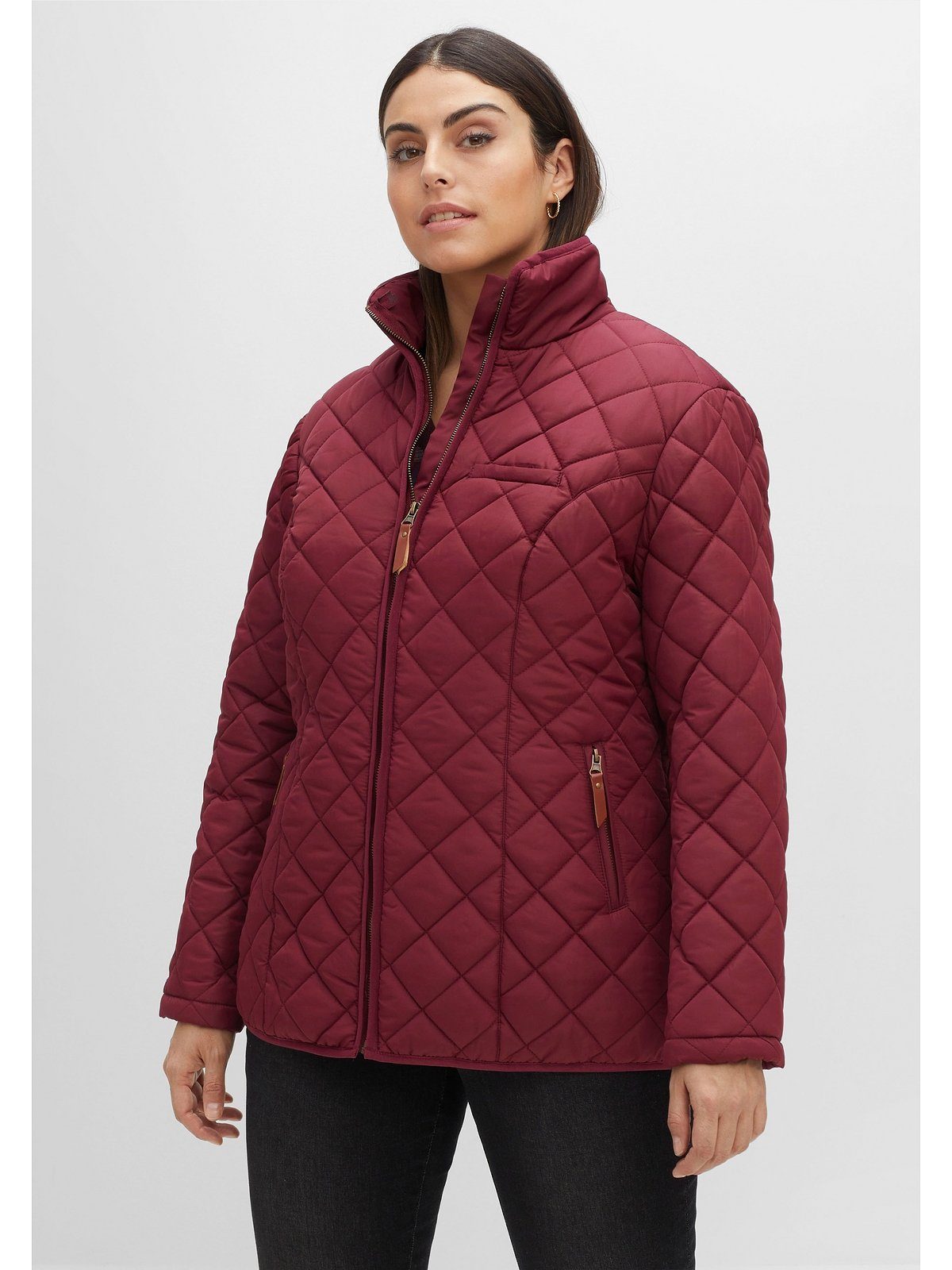 Sheego Steppjacke Große Größen Material aus wasserabweisendem weinrot