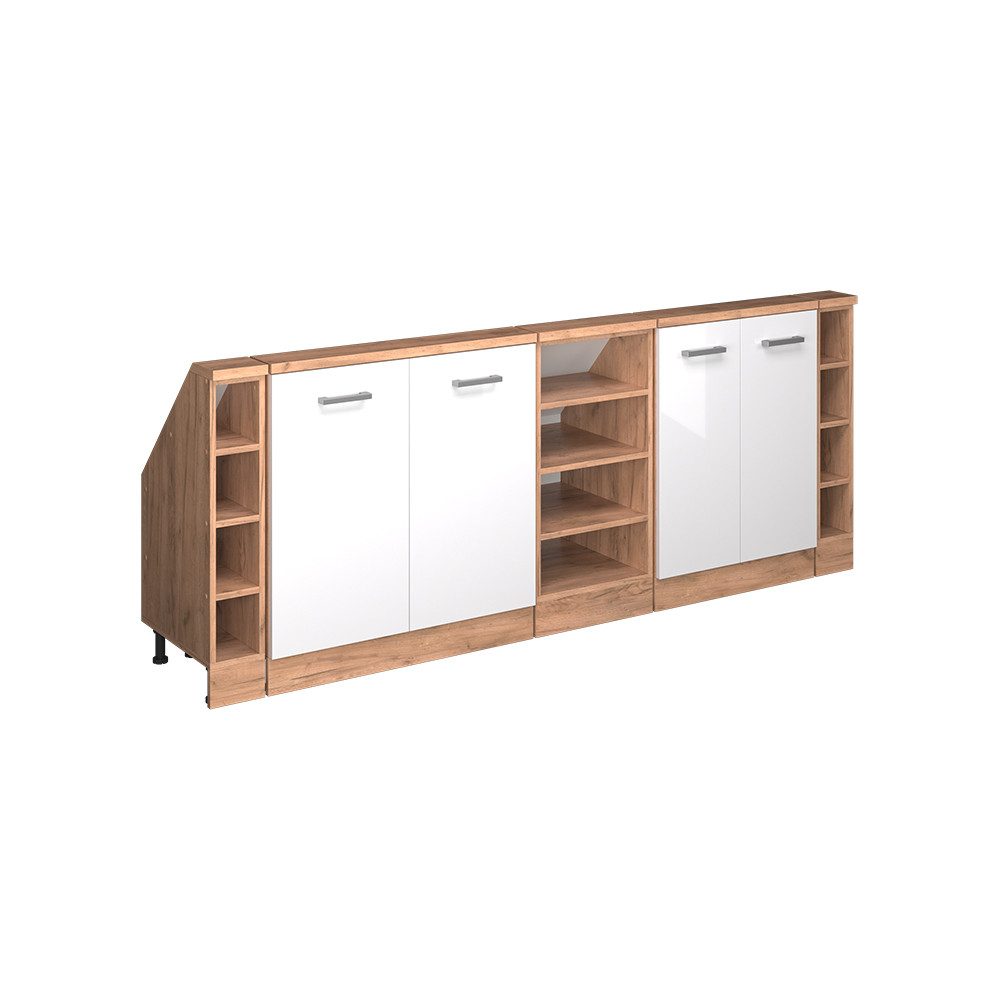Vicco Unterschrank R-Line, Weiß Hochglanz/Goldkraft Eiche, günstig online kaufen