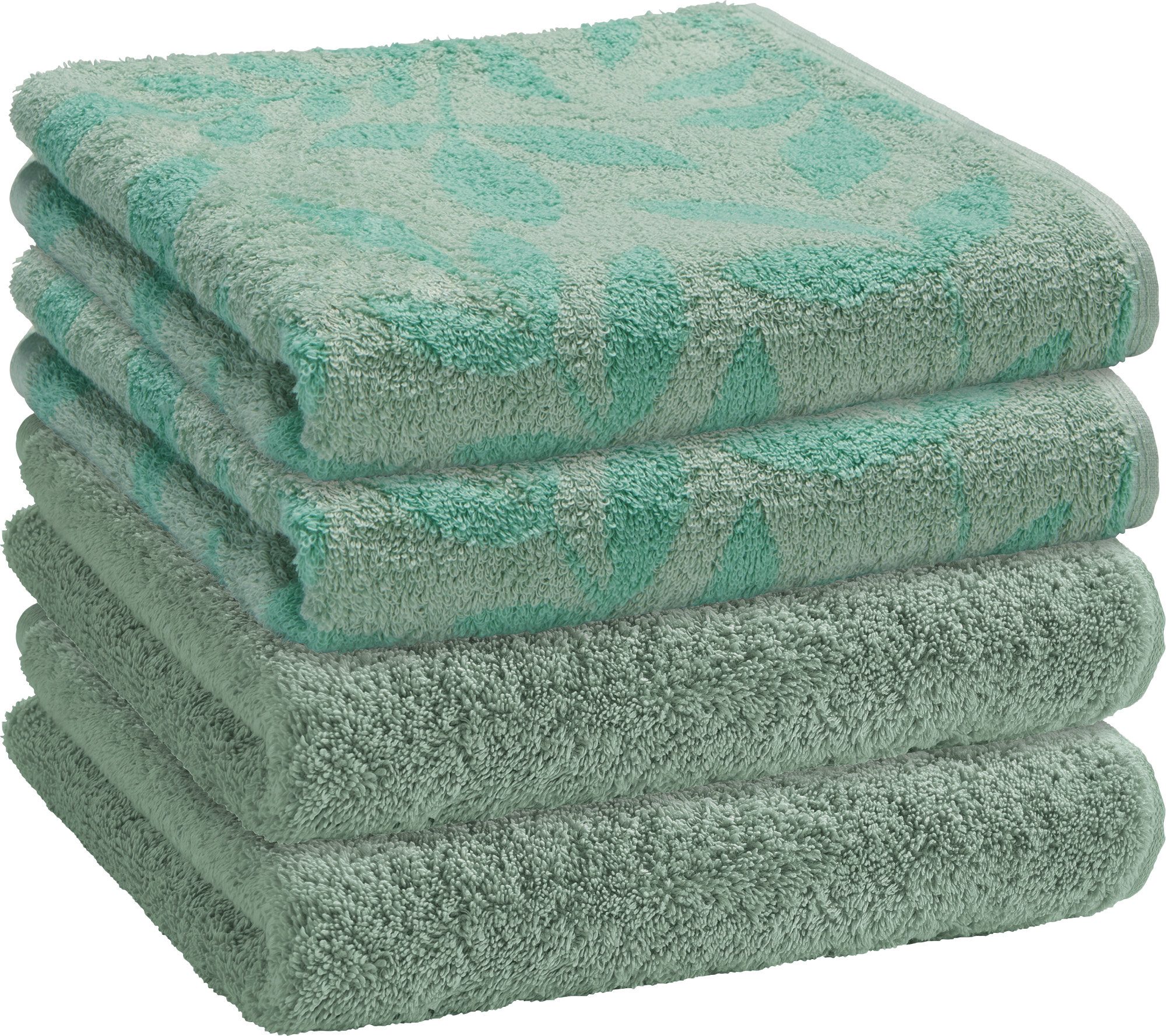 Erwin Müller Handtuch Set Handtuch "Kronau" 4er-Pack, Frottier/Jacquard, Walk-Frottier Uni/gemustert