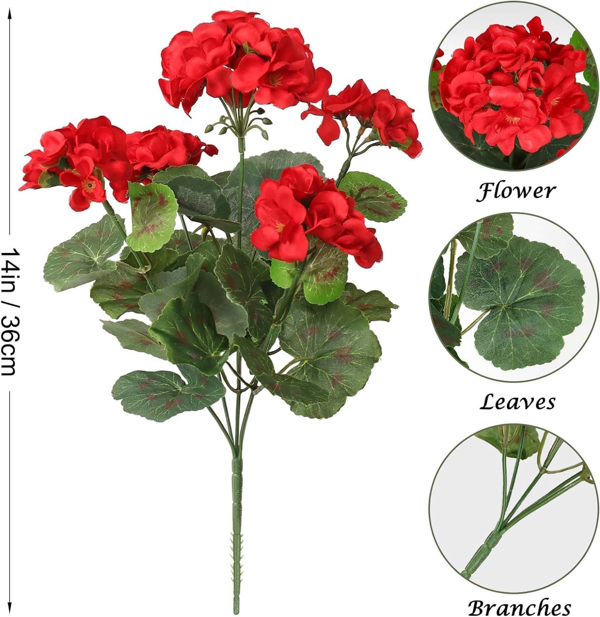 Kunstblumenstrauß 4 Bündel Künstliche Blumen Geranie günstig online kaufen