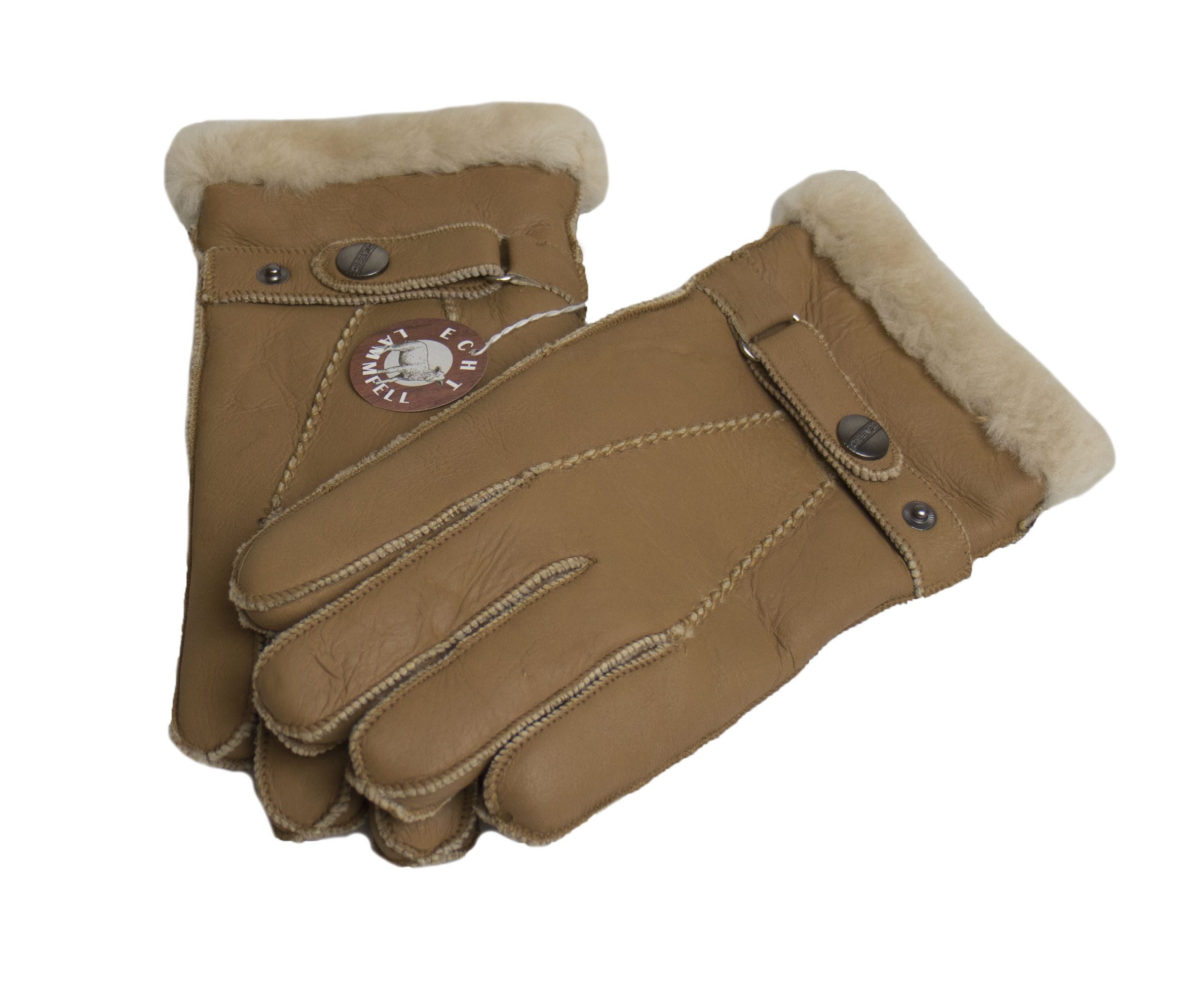 Reissner Lammfelle Lederhandschuhe Finger Handschuhe Nappaleder gefüttert echtes Lammfell (2-St)