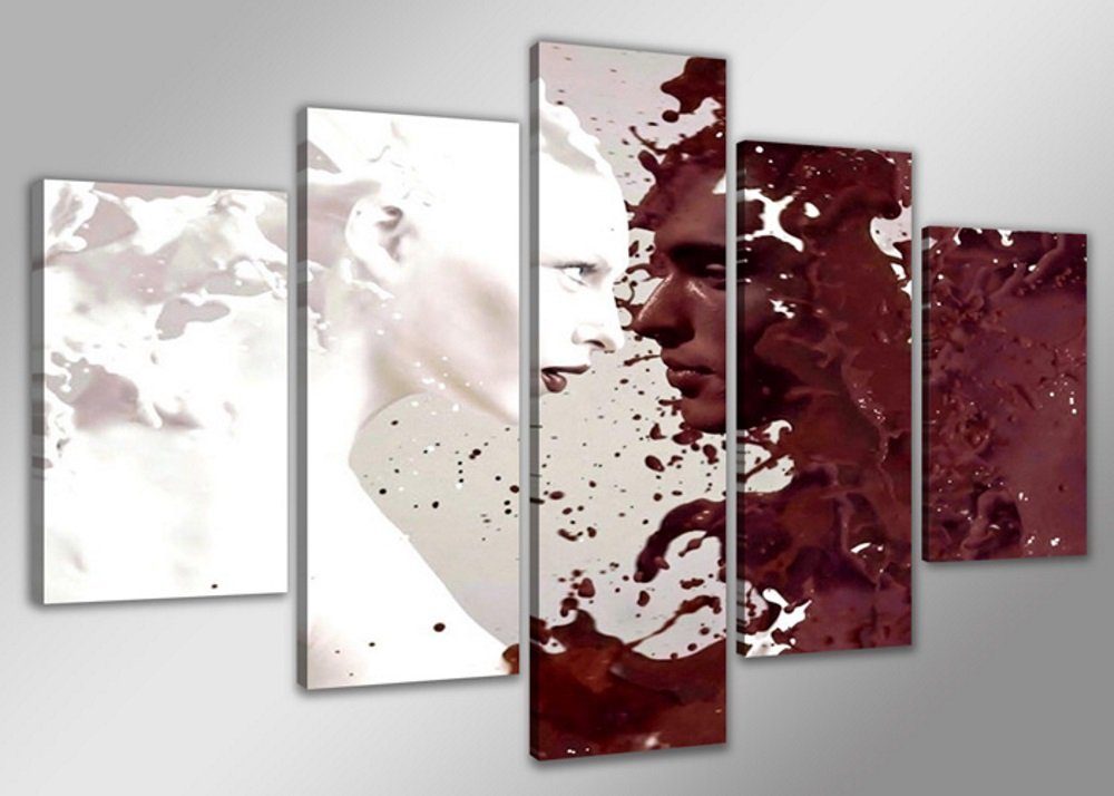 Bild 5 er Set auf Leinwand, sofort aufhängbar, gerahmt, 160 x 80 cm