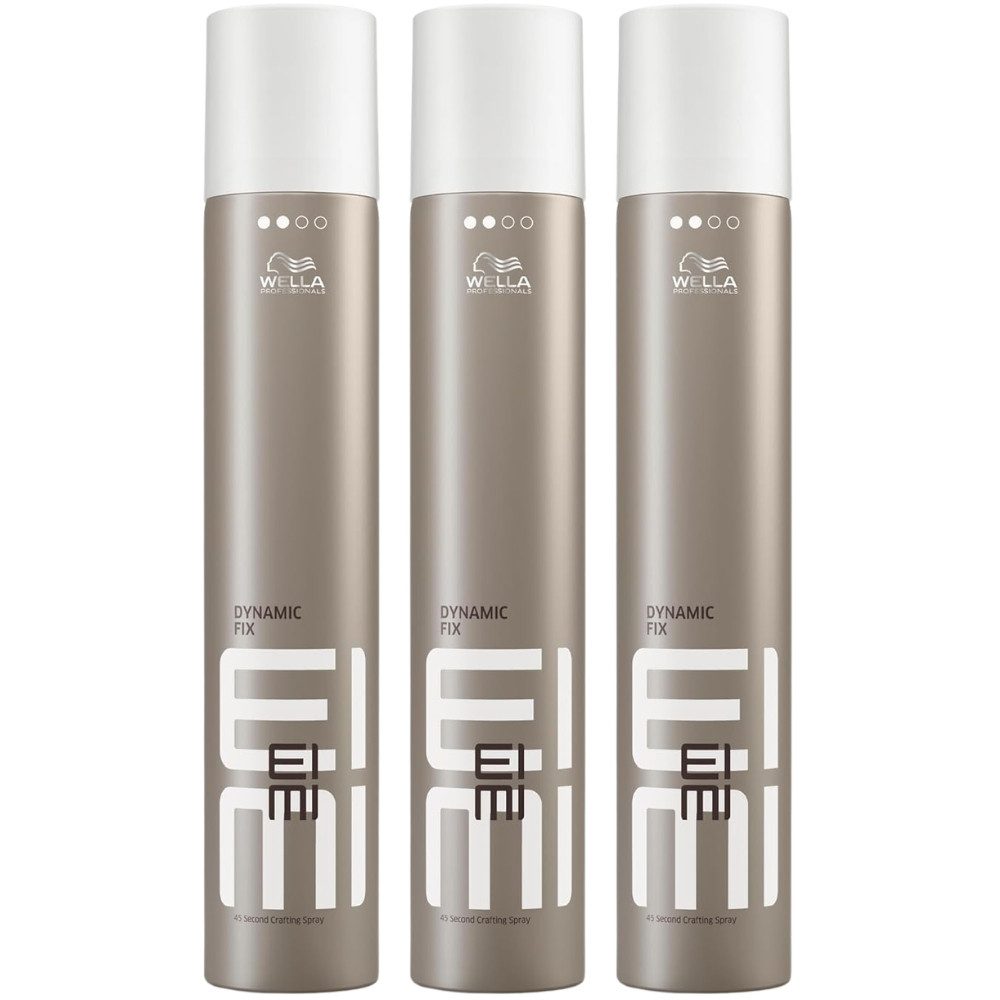 Wella Haarspray EIMI Dynamic Fix Haarspray 500ml flexibler Halt UV-Schutz 45 Sek, Spar-Set, 3er-Pack