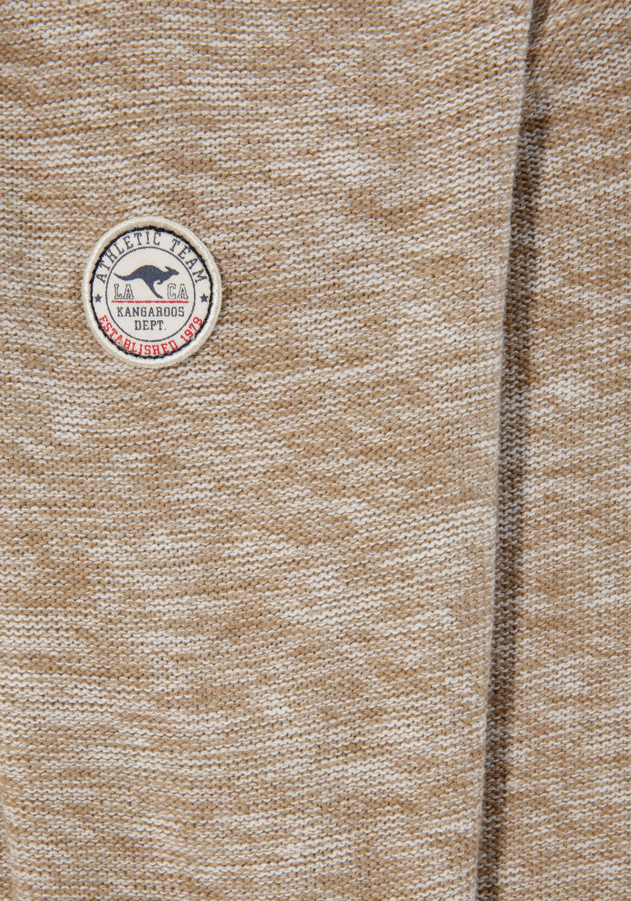 KangaROOS Kapuzenstrickjacke beige-meliert Taschen mit Langform in offener