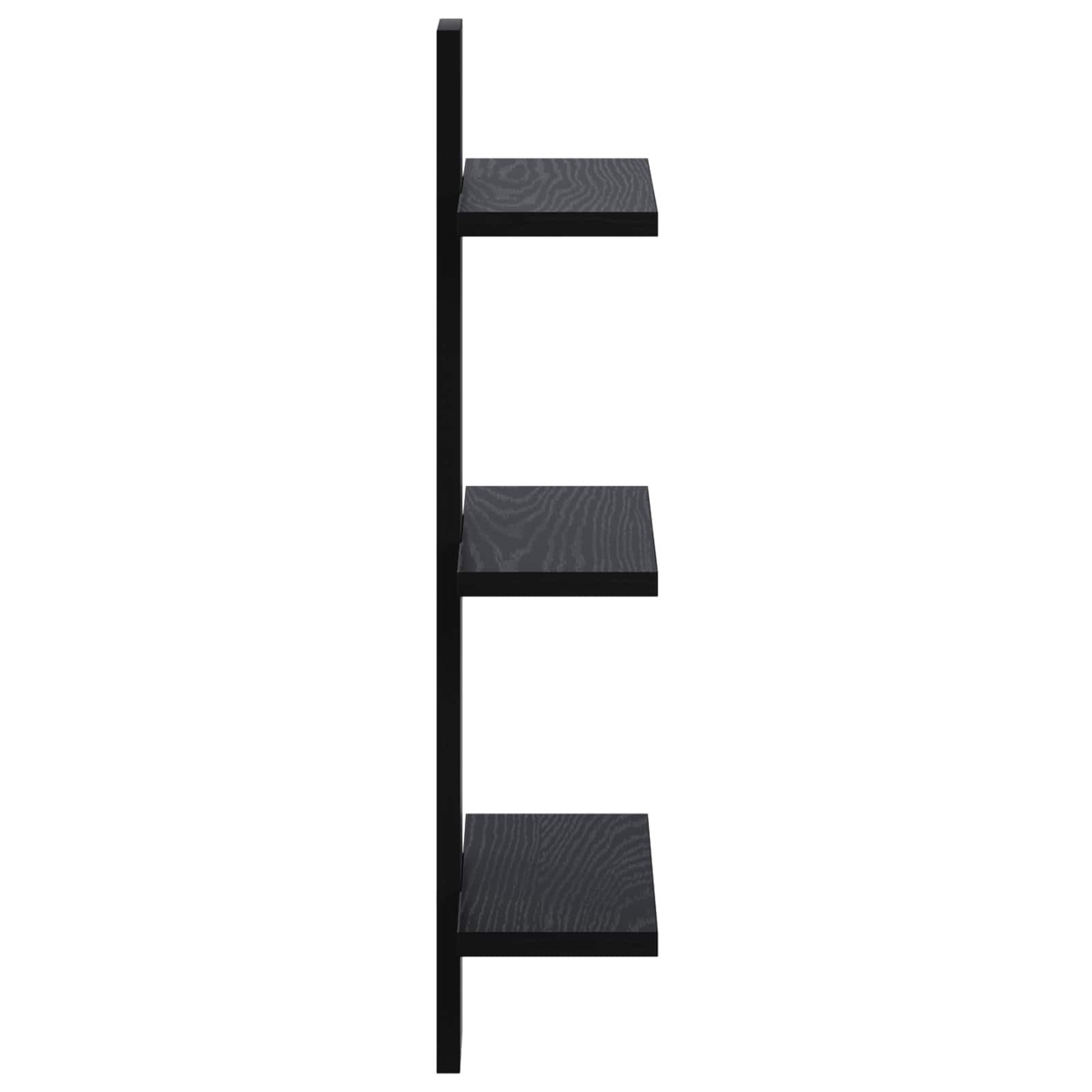 vidaXL Regal Wandregal Schwarz Eichen-Optik 30 x 13,5 x 64,5 cm, 1-tlg. – Bild 4 von 5
