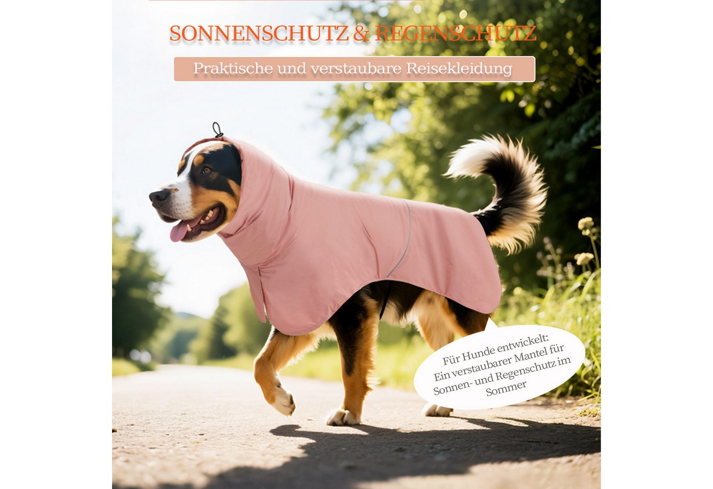 Thumbnail - Refttenw Hundejacke Hunde Regenjacke,Reflektierende,wasserdichte,mit Aufbewahrungstasche
