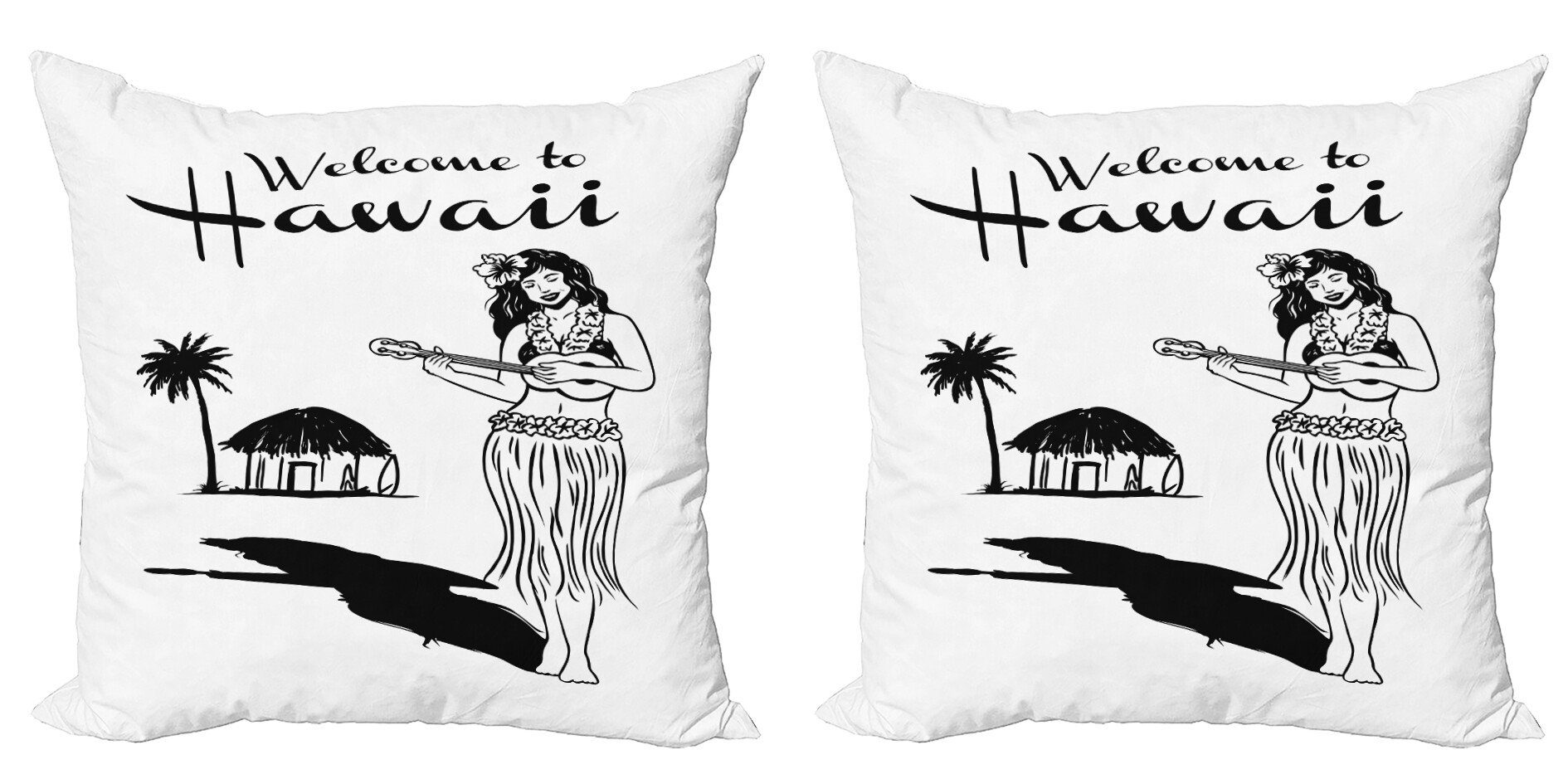 unübertrefflich Kissenbezüge Modern Digitaldruck, Wörter Doppelseitiger Stück), Mädchen Hawaii Abakuhaus (2 Willkommen auf Accent Hula